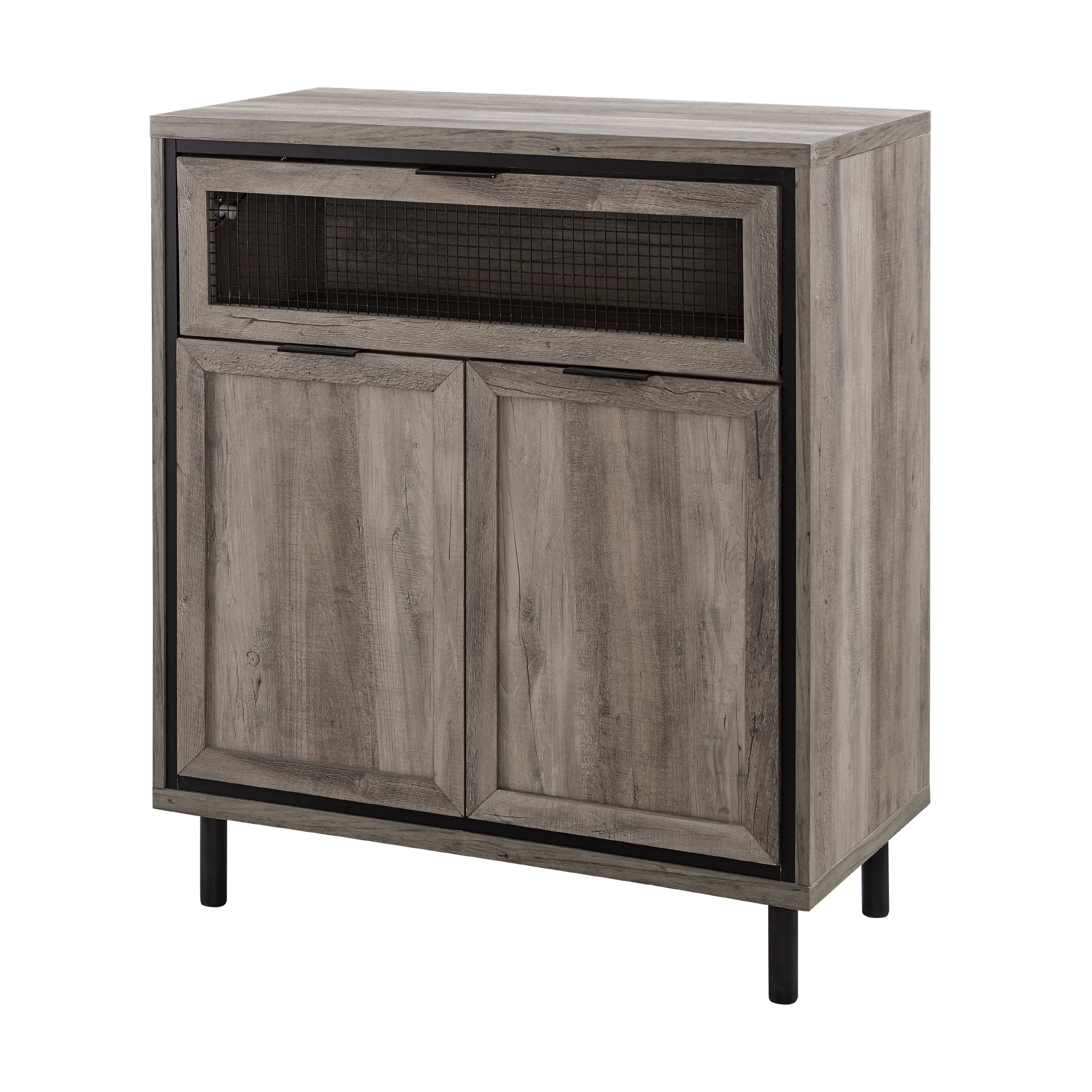 Jenson 30" Mesh Metal Drop Down Door Accent Cabinet - East Shore Modern Home Furnishings