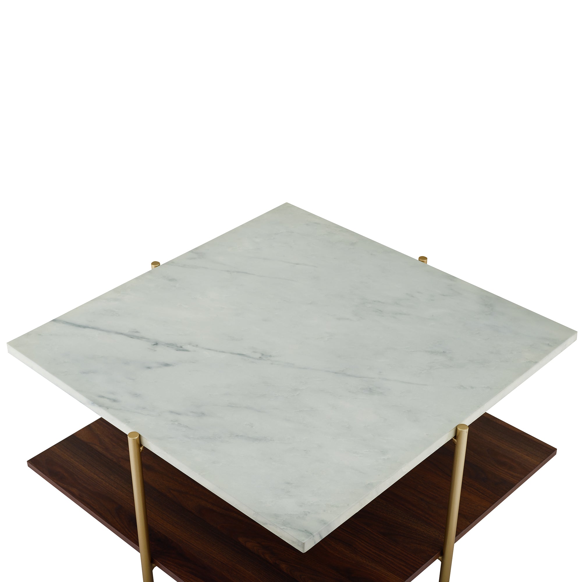 Simone Tri-Tone Faux Marble Mid Century Modern Square Coffee Table