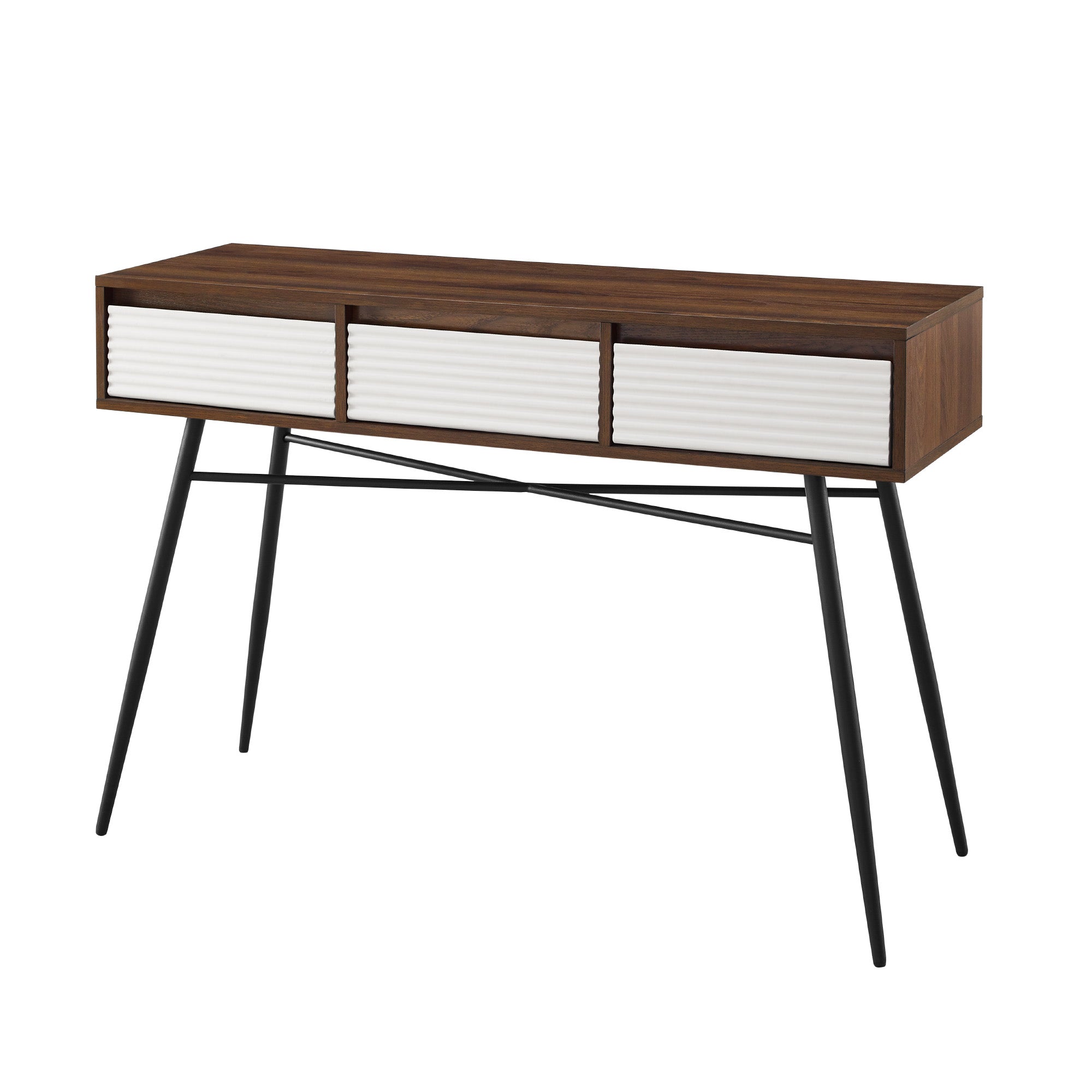 Lane Contemporary Fluted 3-Drawer Entry Table - East Shore Modern Home Furnishings