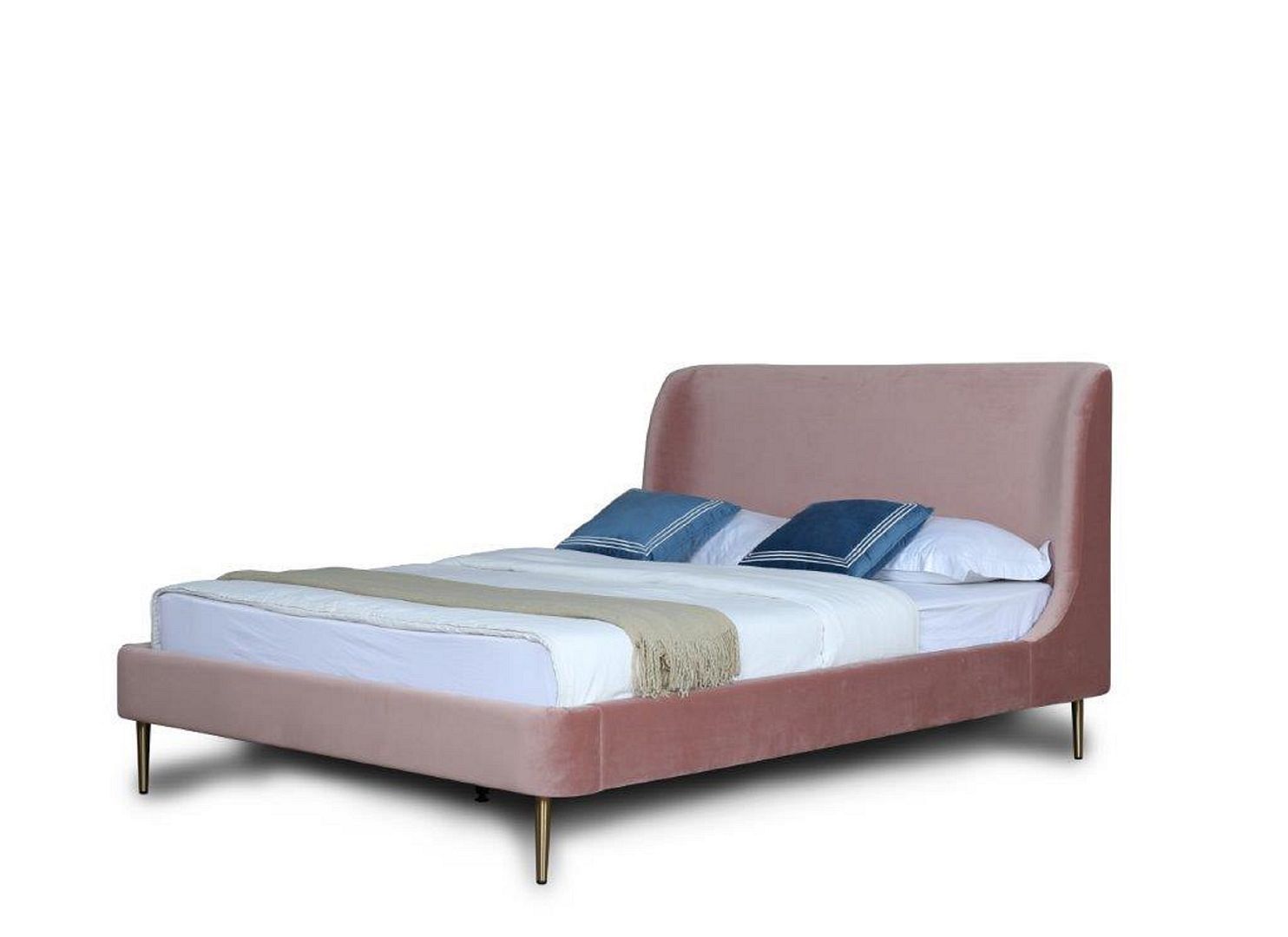 Heather Velvet Platform Bed Frame