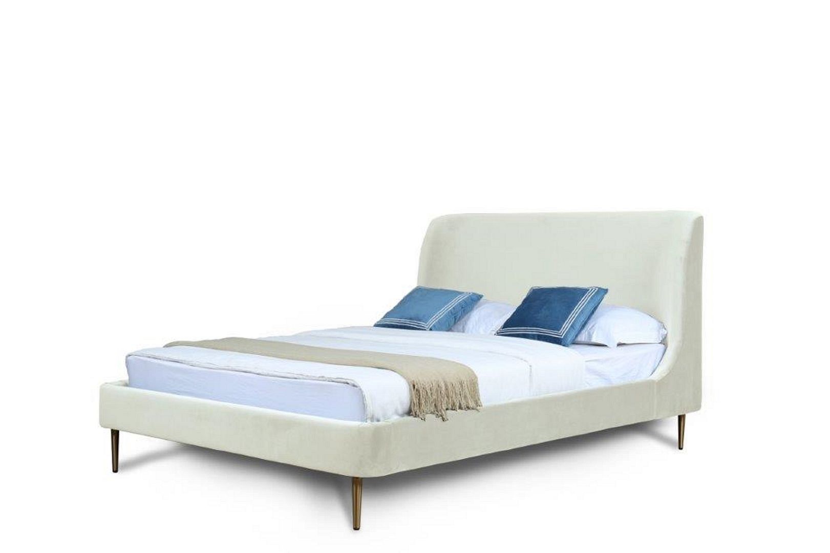 Heather Velvet Platform Bed Frame