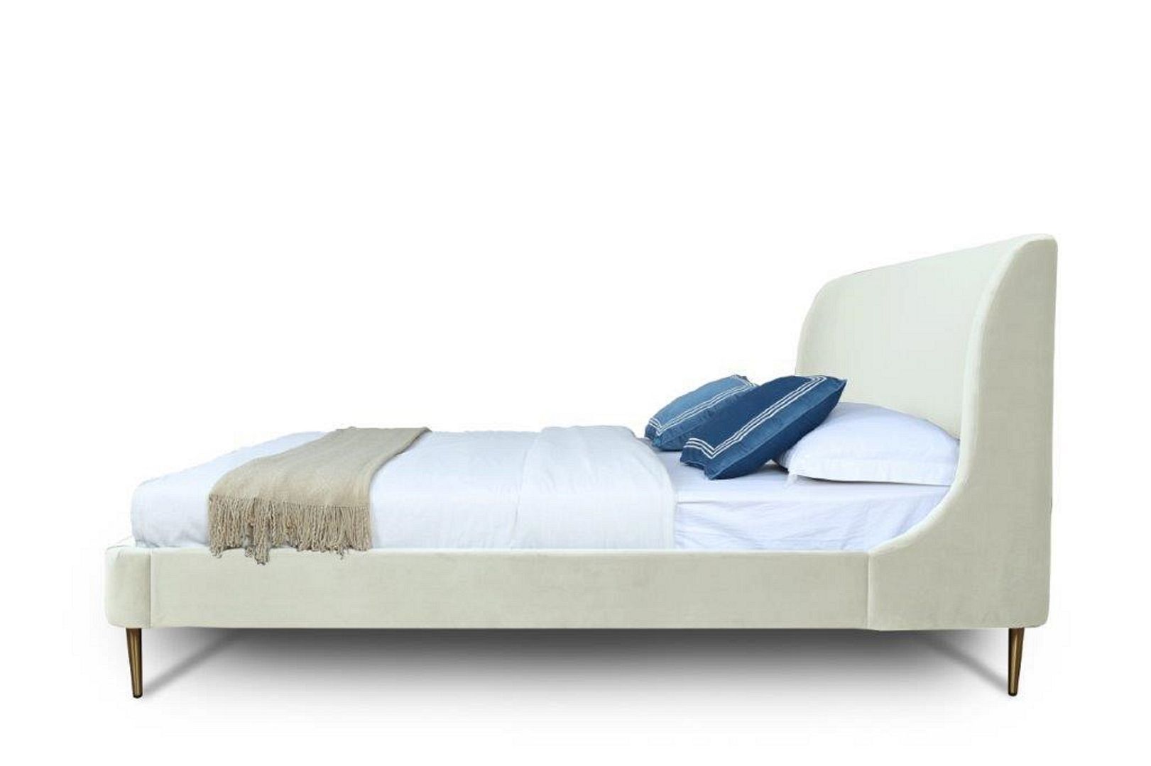 Heather Velvet Platform Bed Frame