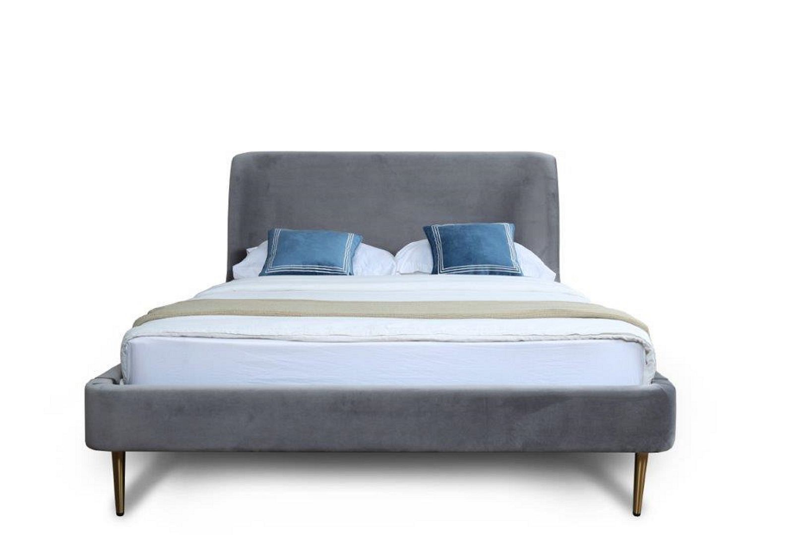 Heather Velvet Platform Bed Frame