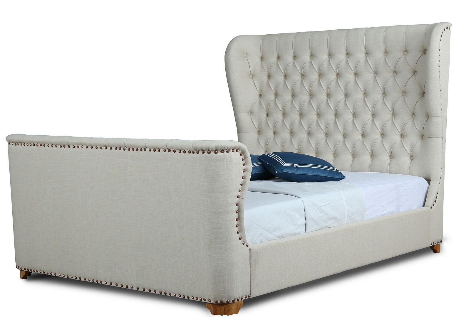 Lola Linen Upholstered Platform Bed Frame - East Shore Modern Home Furnishings