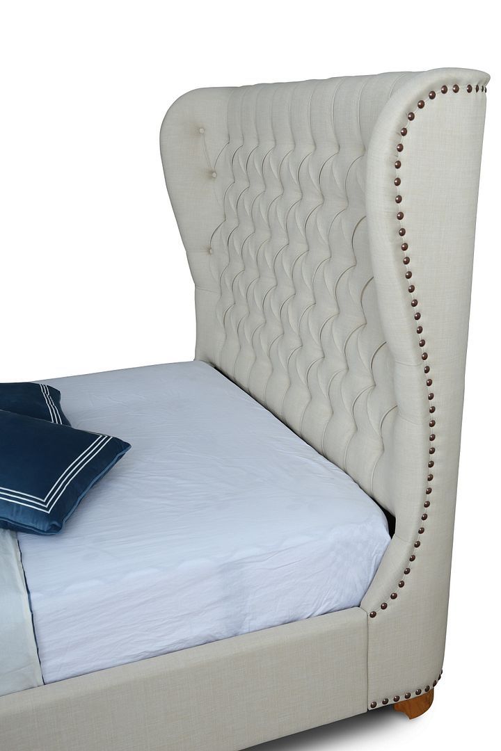 Lola Linen Upholstered Platform Bed Frame