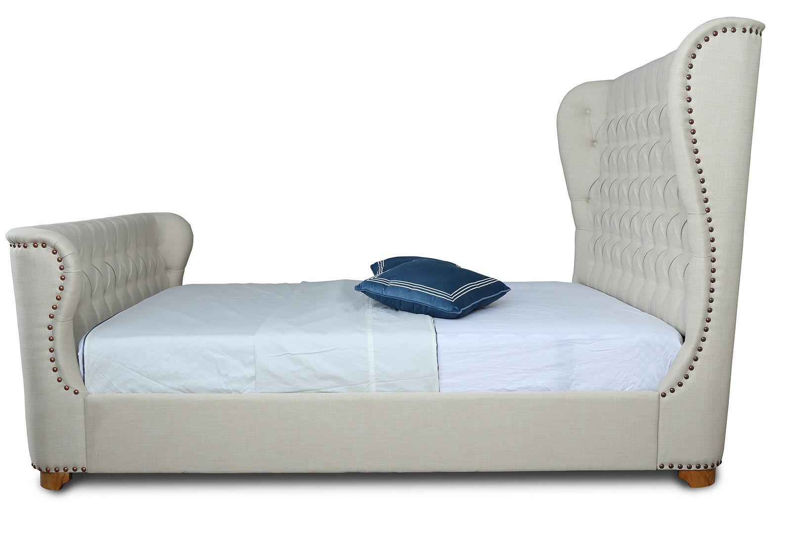 Lola Linen Upholstered Platform Bed Frame - East Shore Modern Home Furnishings