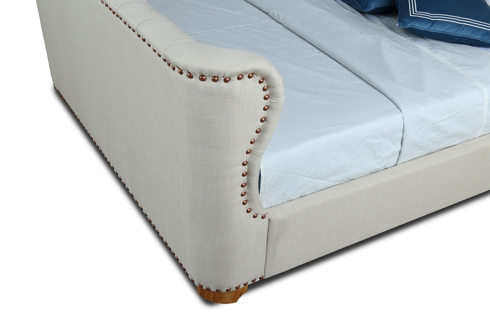 Lola Linen Upholstered Platform Bed Frame - East Shore Modern Home Furnishings