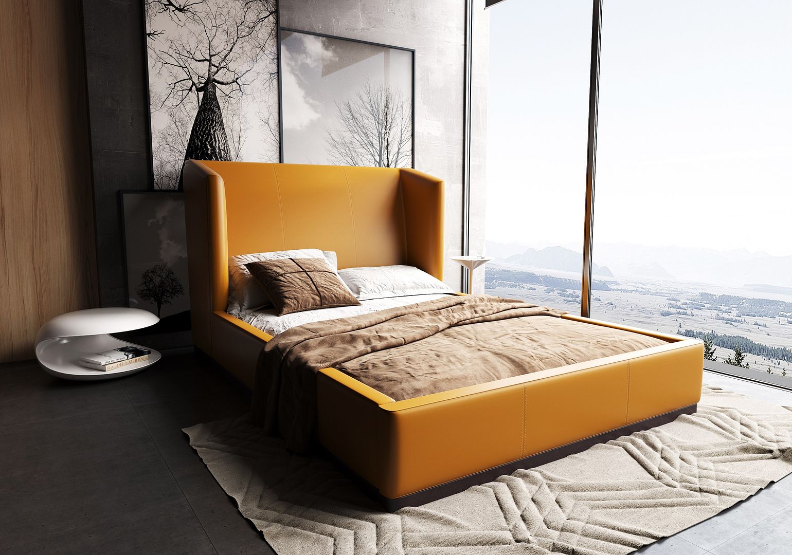 Lenyx Faux Leather Platform Bed Frame - East Shore Modern Home Furnishings