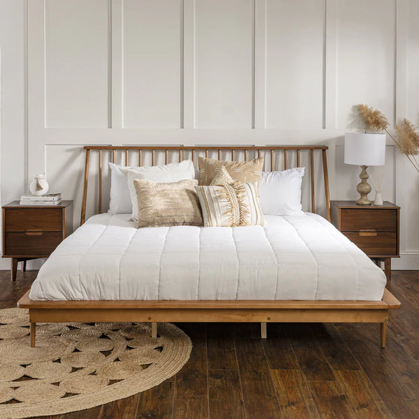 Mid century spindle cheap bed king