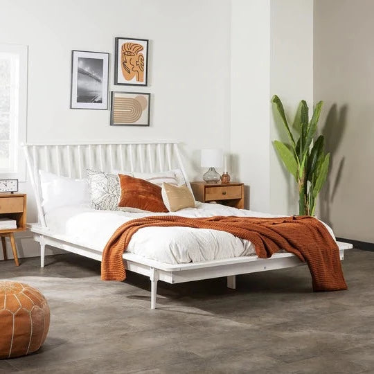 Modern Wood Queen Spindle Bed - East Shore Modern Home Furnishings