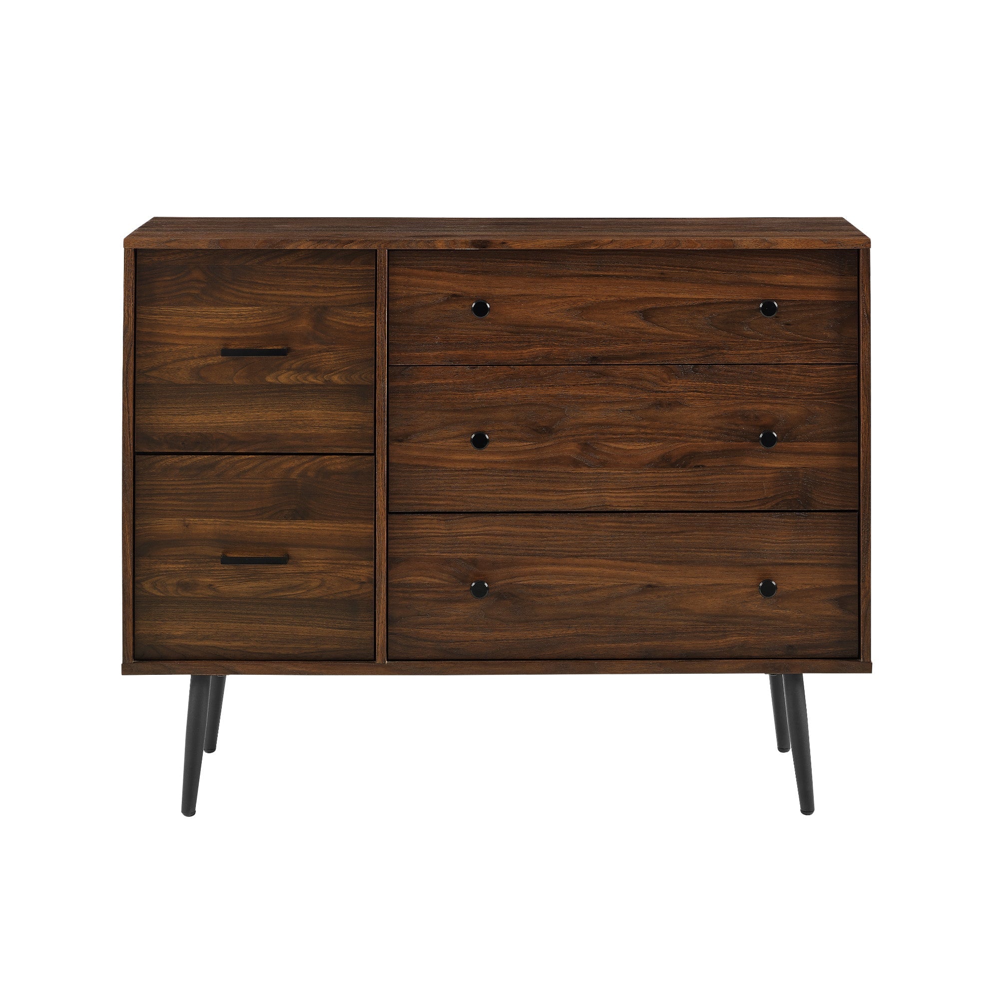 Quincy Modern 5 Drawer Metal and Wood Dresser