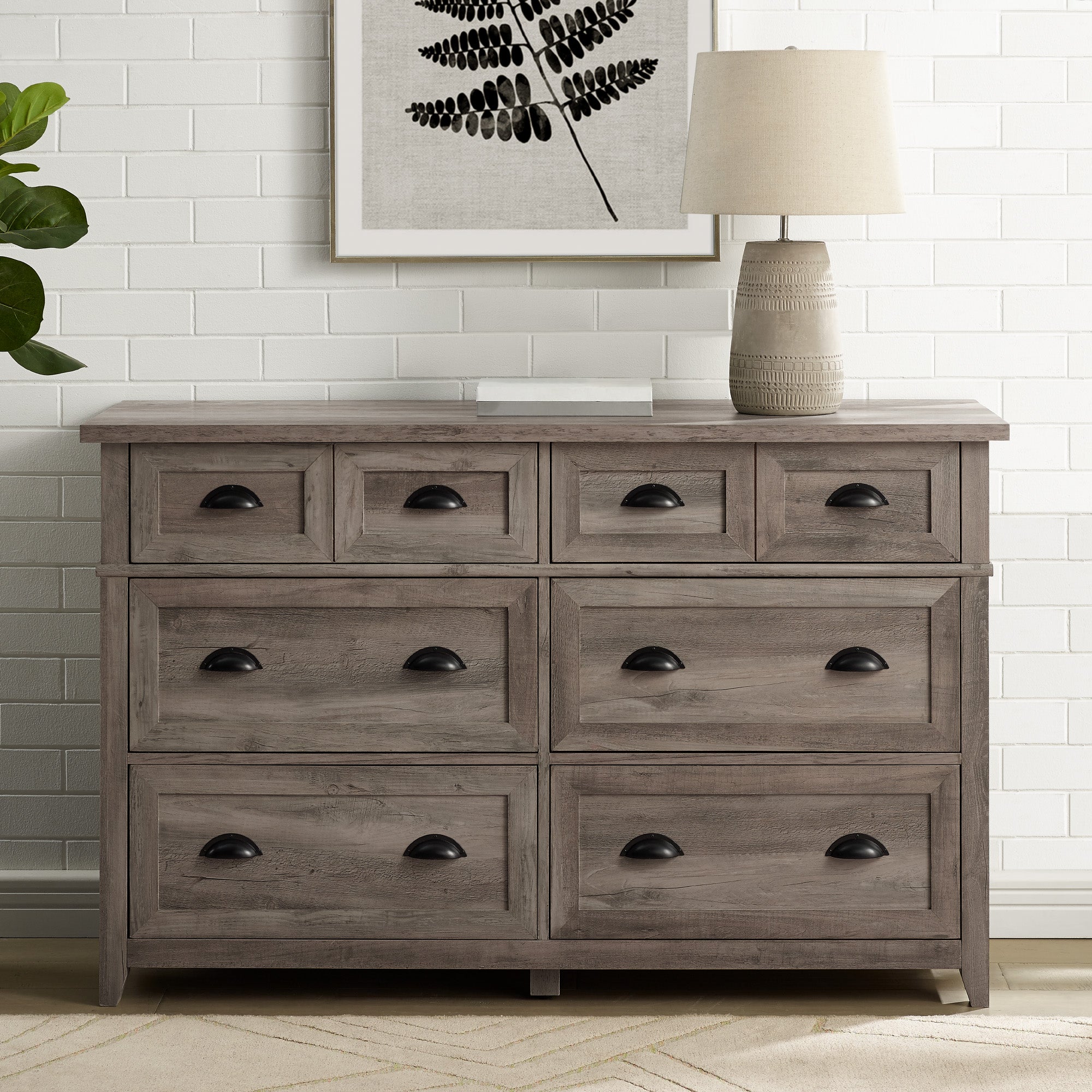 Odette 52" 6 Drawer Cup Handle Framed Dresser - East Shore Modern Home Furnishings