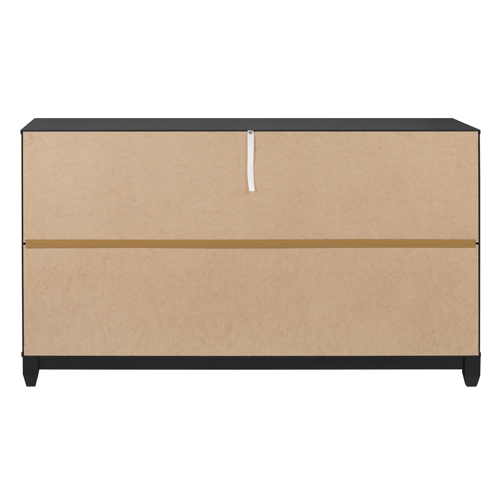 Modern Grooved Panel 6 Drawer Wood Dresser