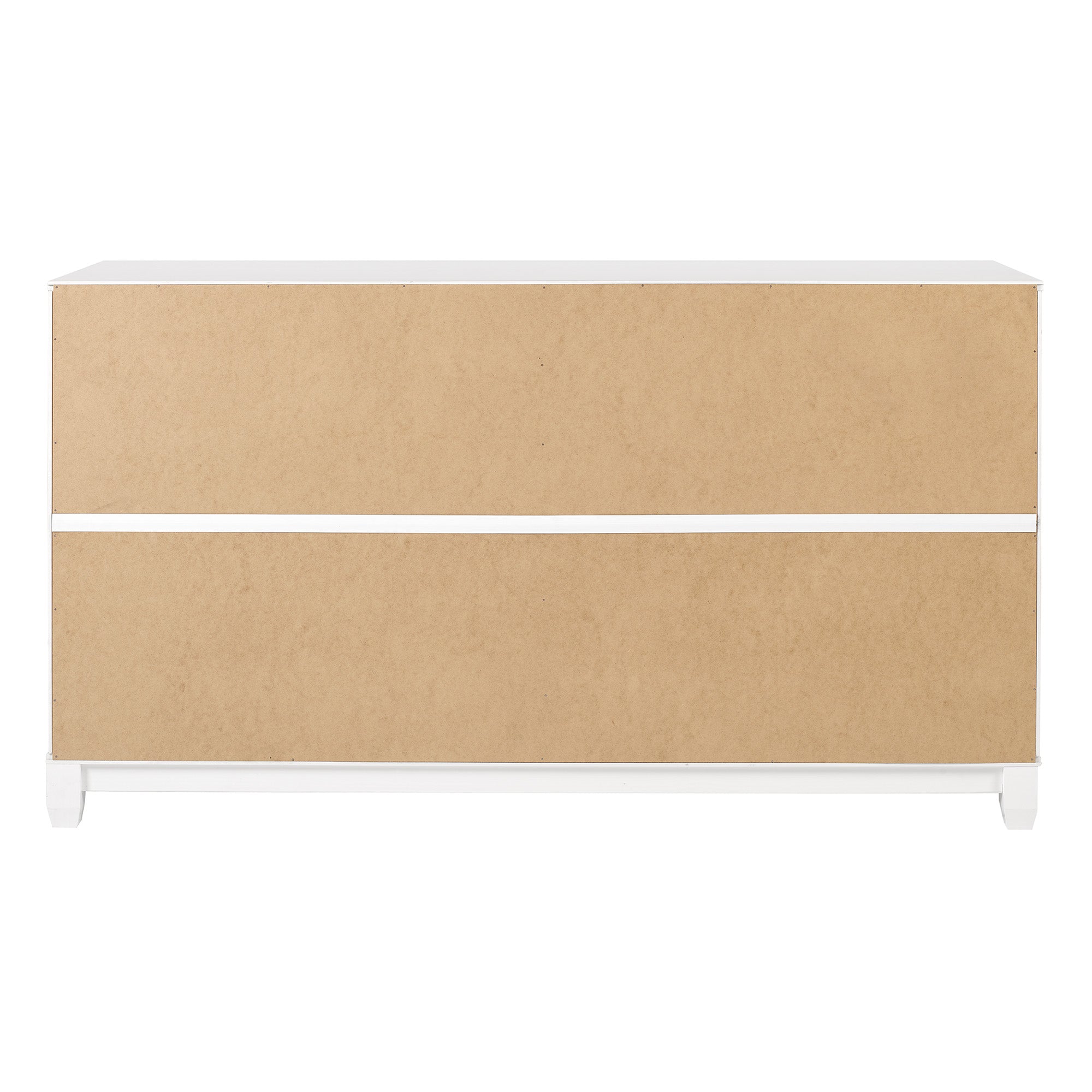 Modern Grooved Panel 6 Drawer Wood Dresser