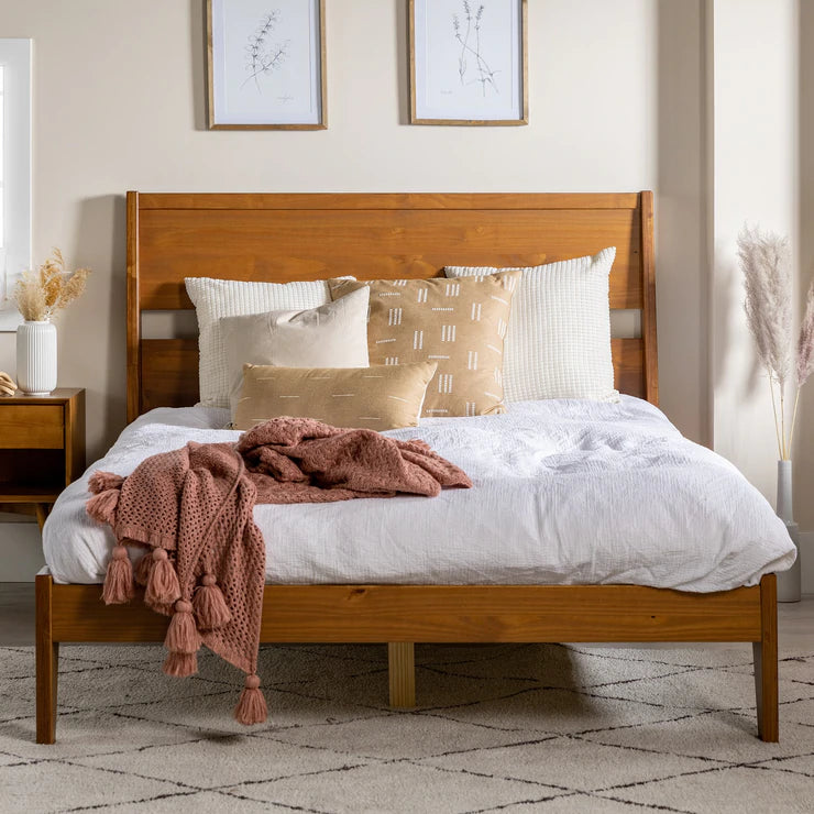 Malyn Queen Solid Wood Modern Platform Bed
