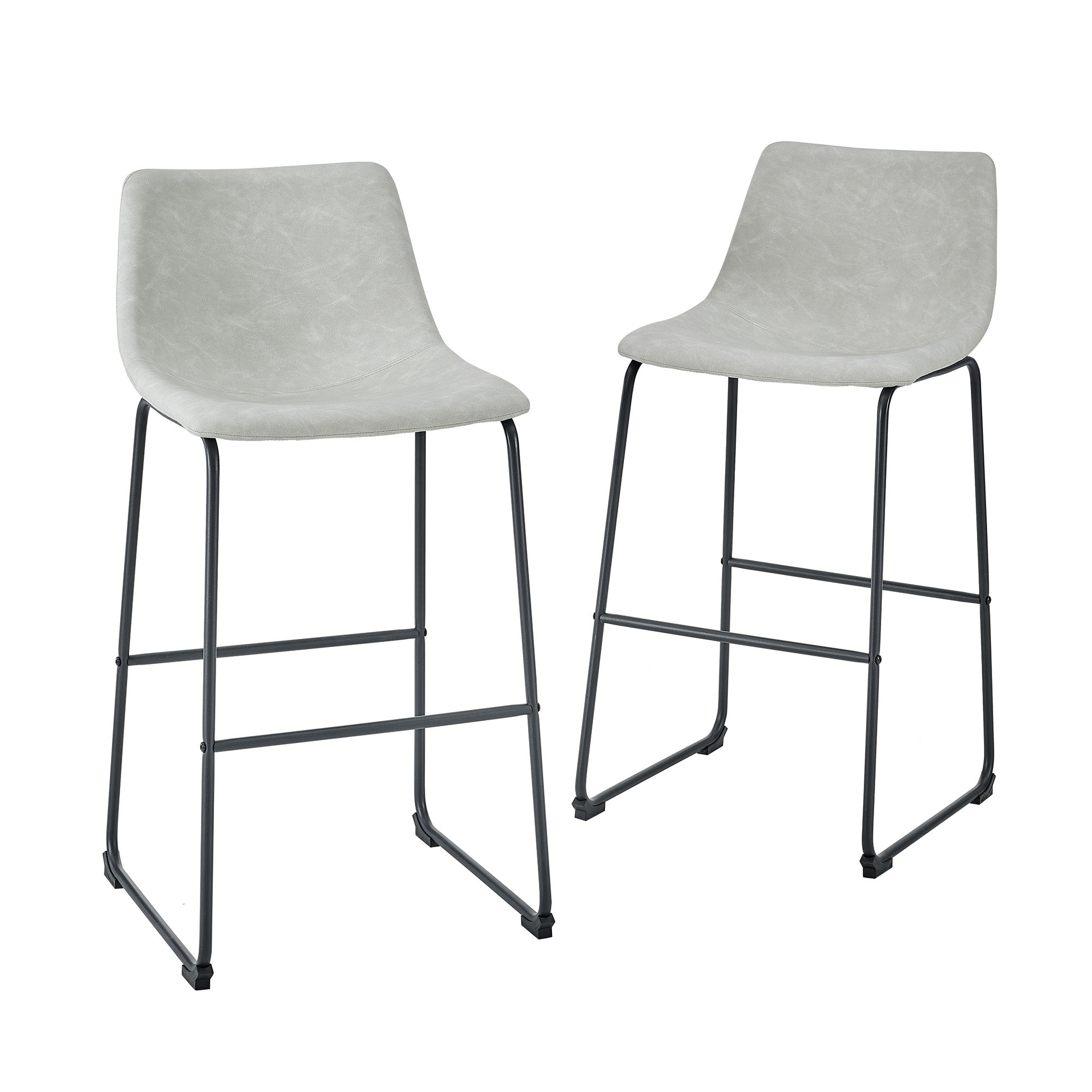 30" Industrial Faux Leather Barstools Set of 2 - East Shore Modern Home Furnishings