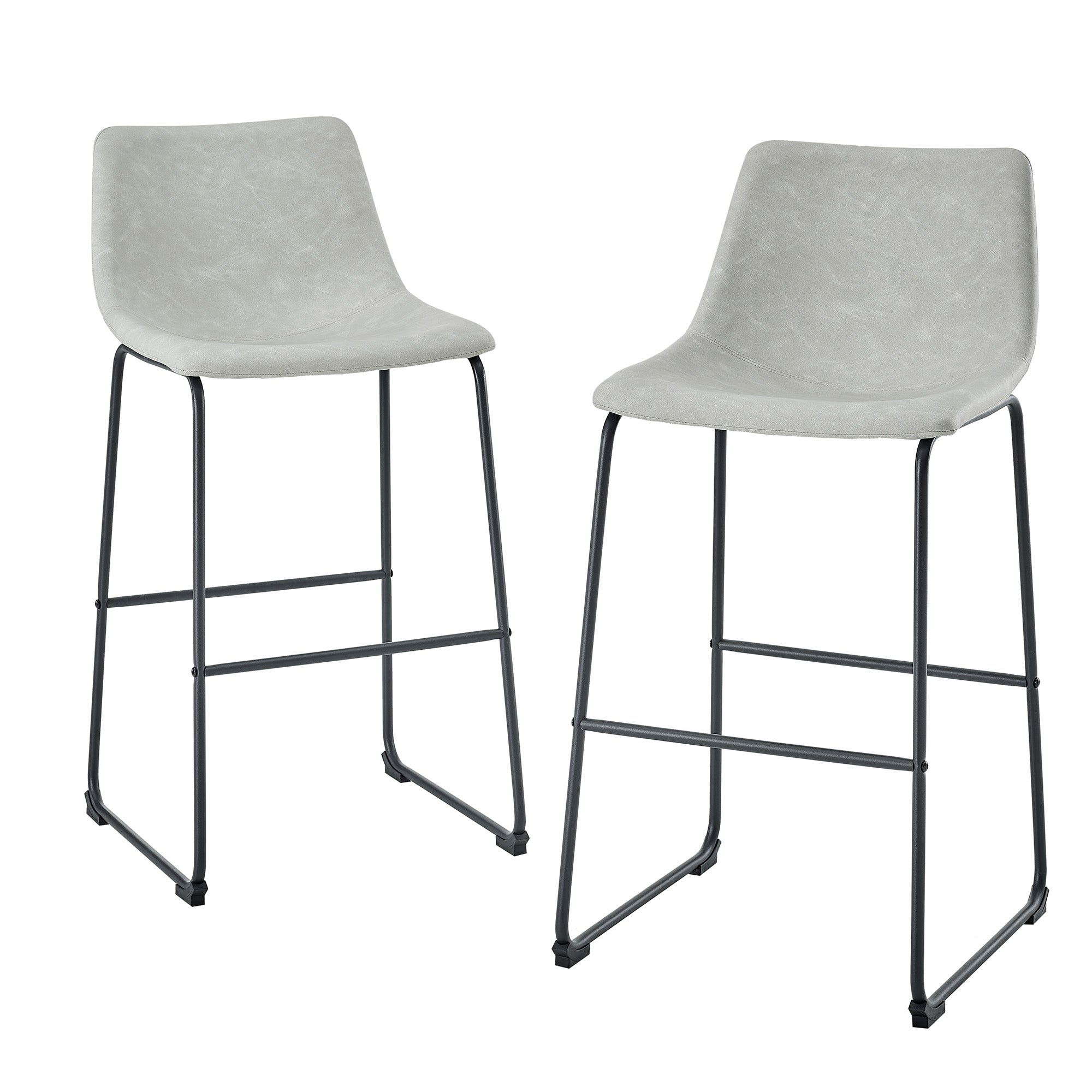 30" Industrial Faux Leather Barstools Set of 2
