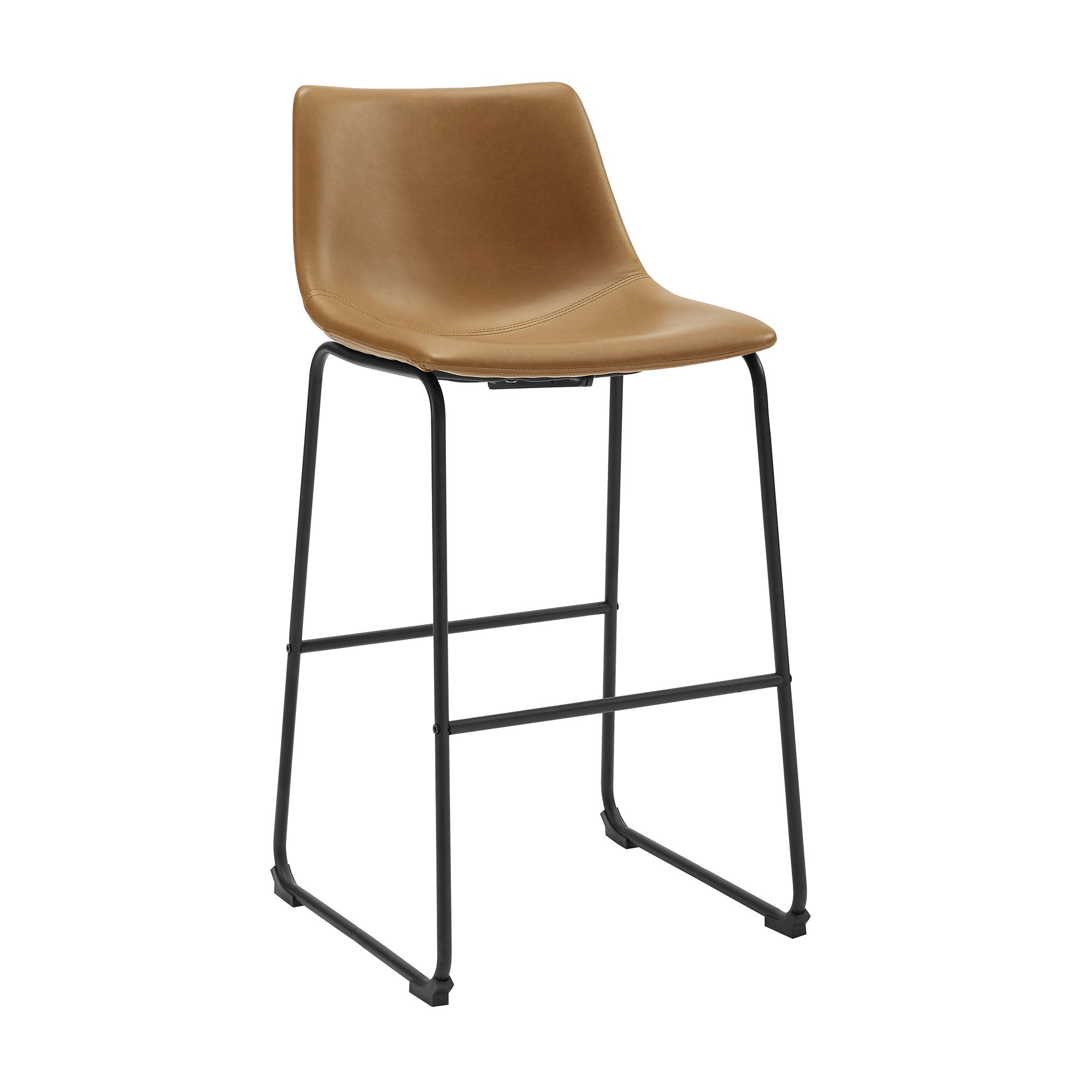 30" Industrial Faux Leather Barstools Set of 2
