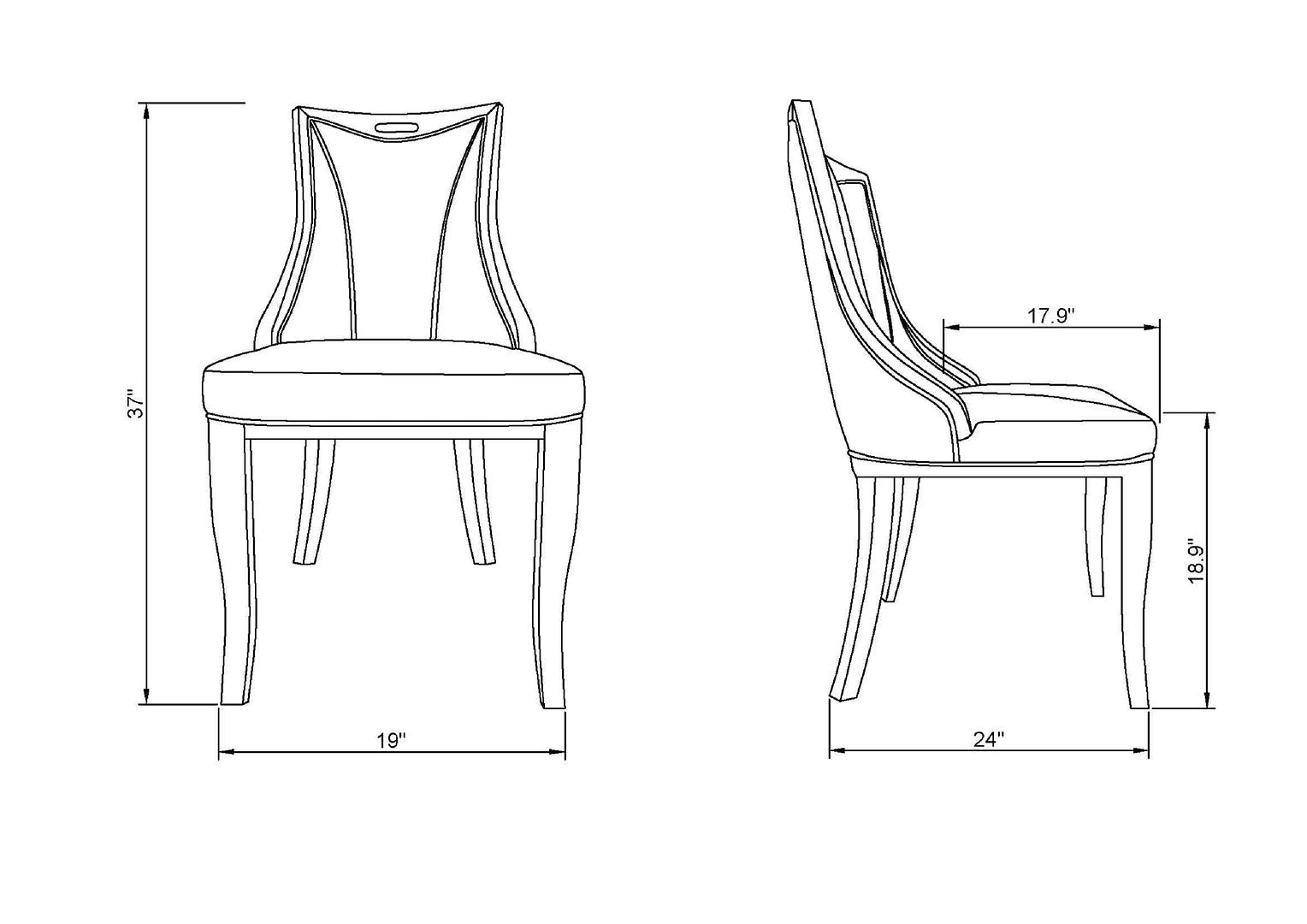 Emperor Dining Chair - Set of 2 - East Shore Modern Home Furnishings