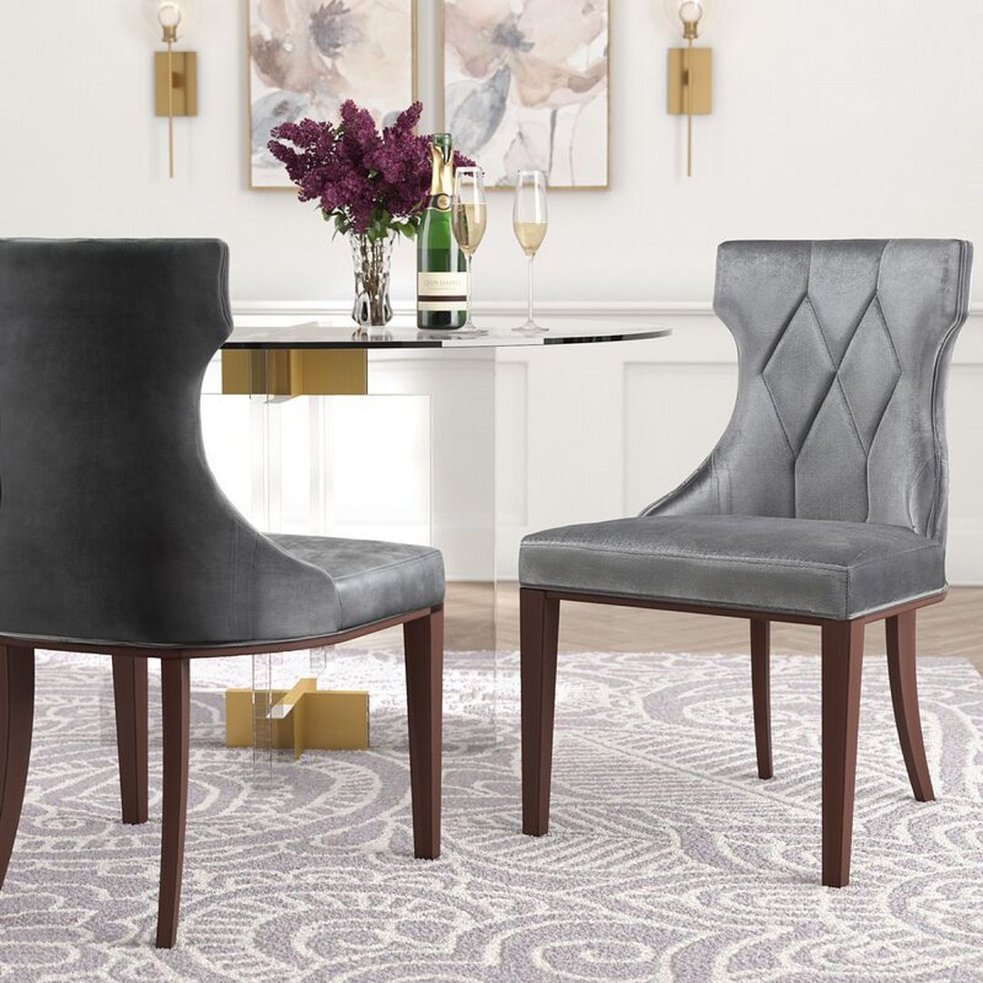 Reine Velvet Dining Chair - Set of 2 - East Shore Modern Home Furnishings