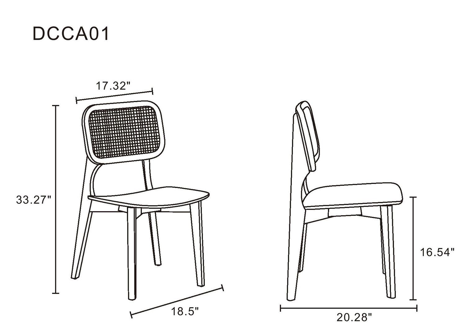 Versailles Cane Dining Chair - Set of 2 - East Shore Modern Home Furnishings