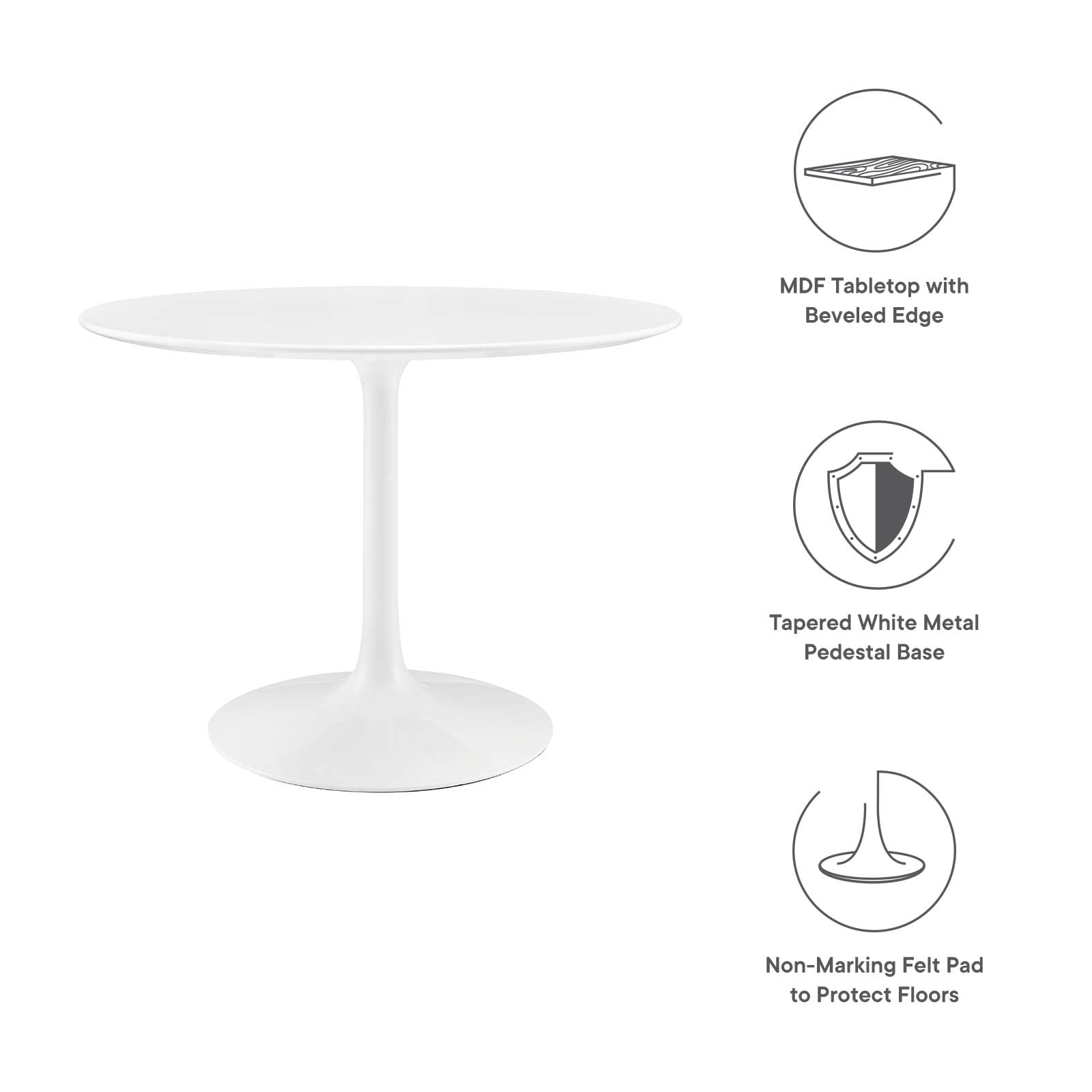 Lippa 40" Round Wood Top Dining Table - East Shore Modern Home Furnishings