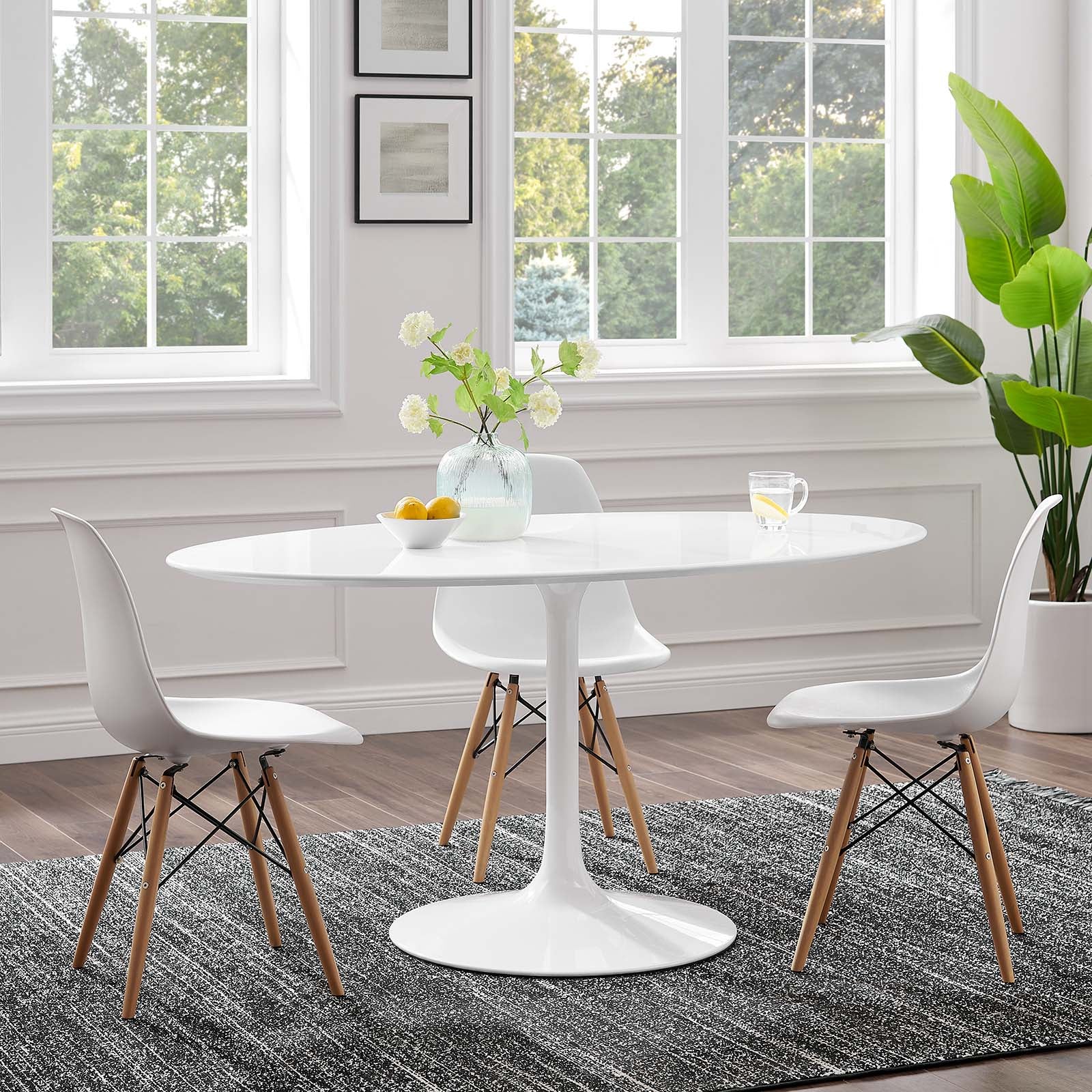 Lippa 60" Oval Wood Top Dining Table - East Shore Modern Home Furnishings