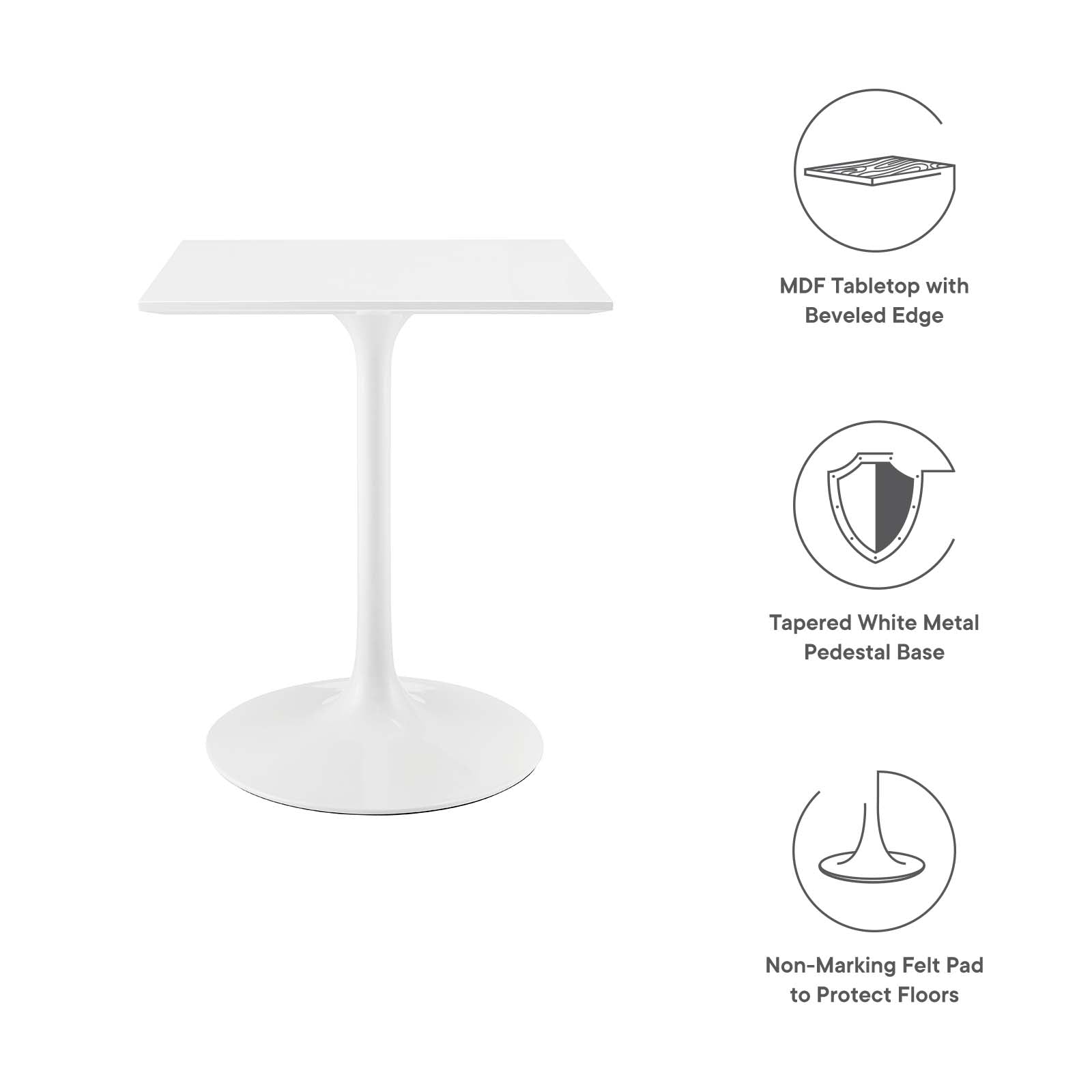 Lippa 24" Square Wood Top Dining Table - East Shore Modern Home Furnishings