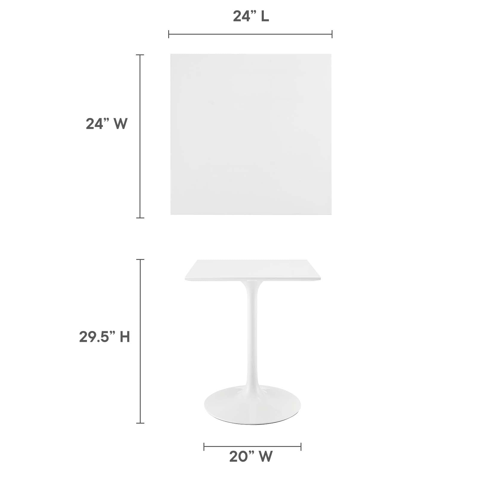 Lippa 24" Square Wood Top Dining Table - East Shore Modern Home Furnishings
