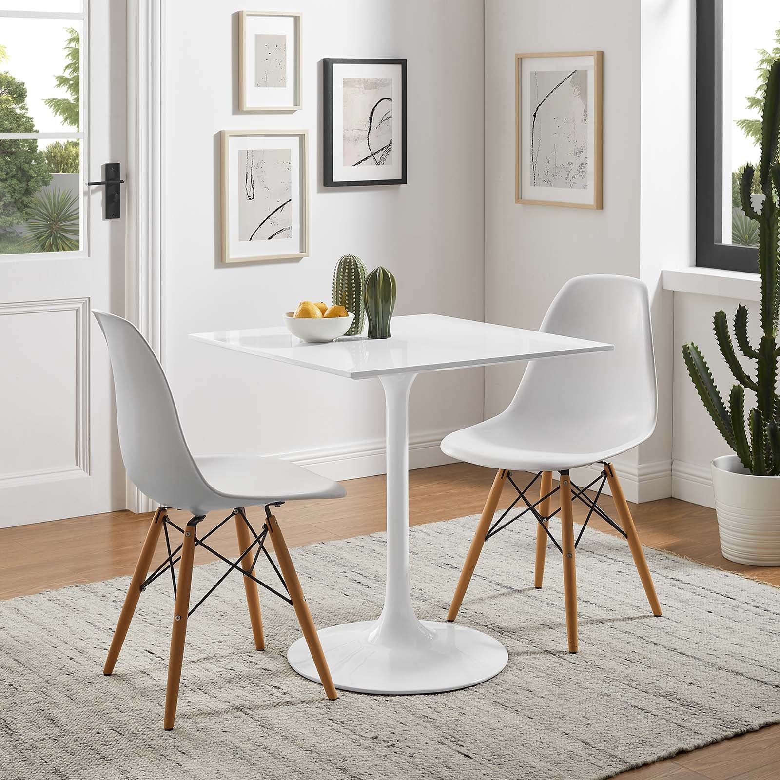Lippa 28" Square Wood Top Dining Table - East Shore Modern Home Furnishings