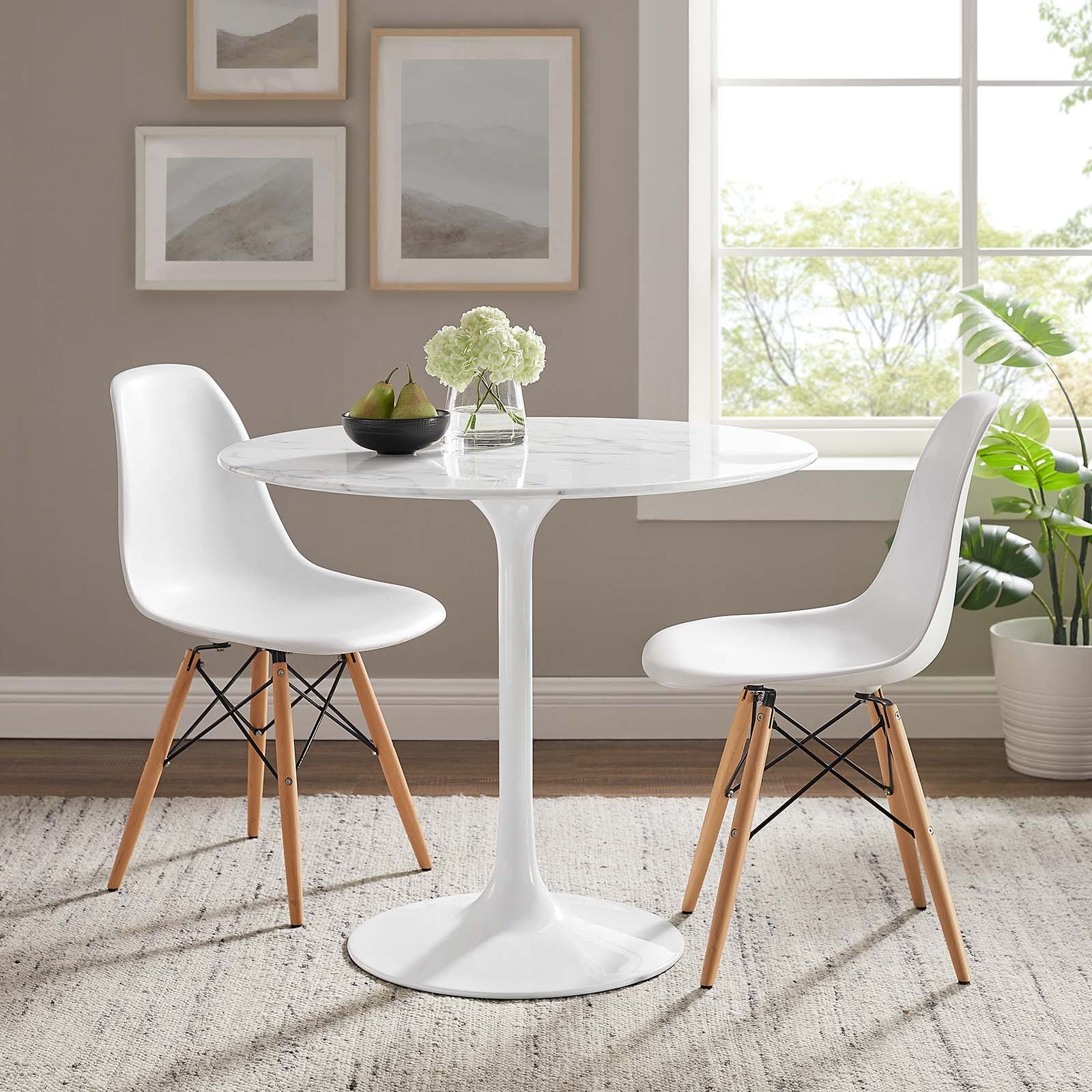 Lippa 36" Round Artificial Marble Dining Table - East Shore Modern Home Furnishings