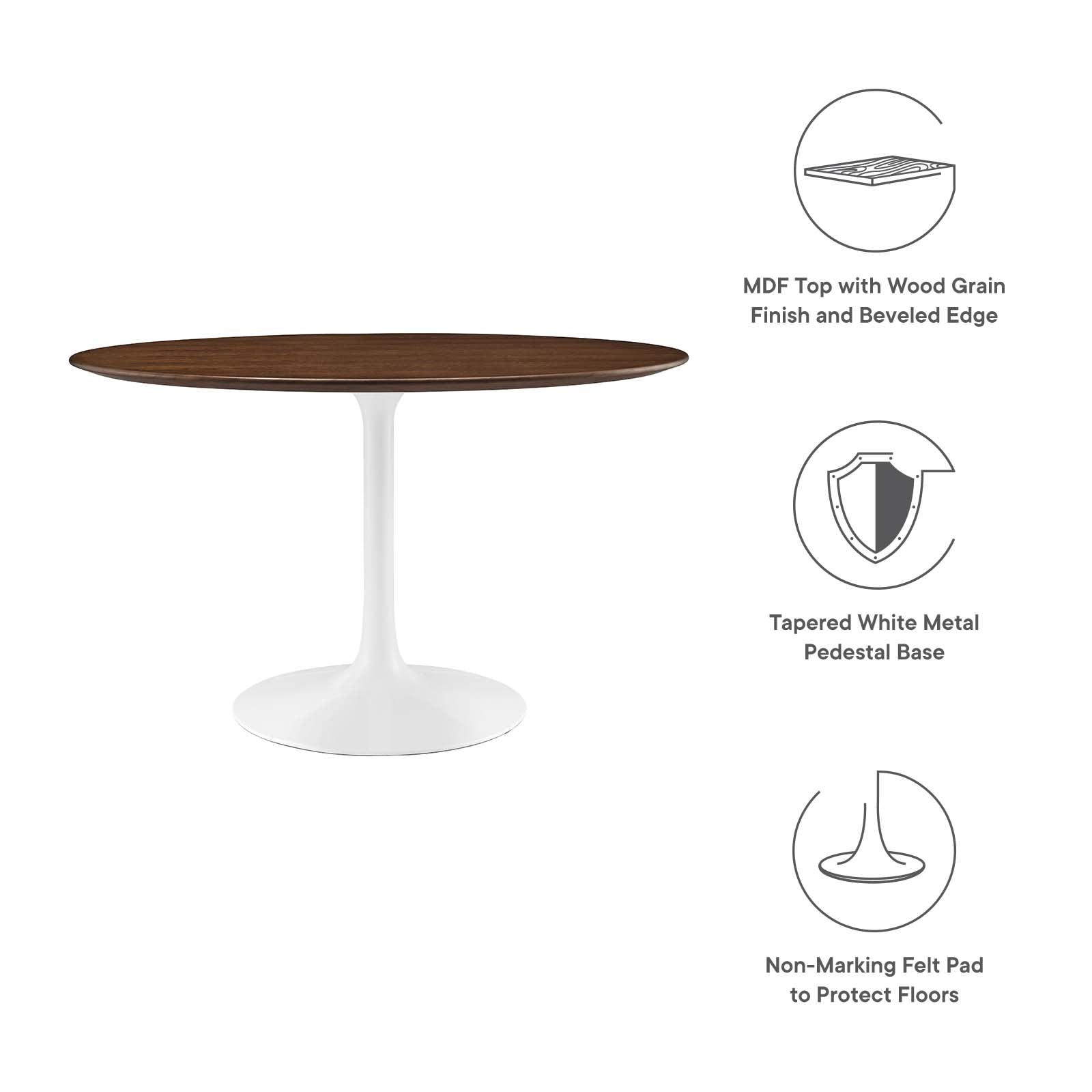 Lippa 47" Round Walnut Dining Table