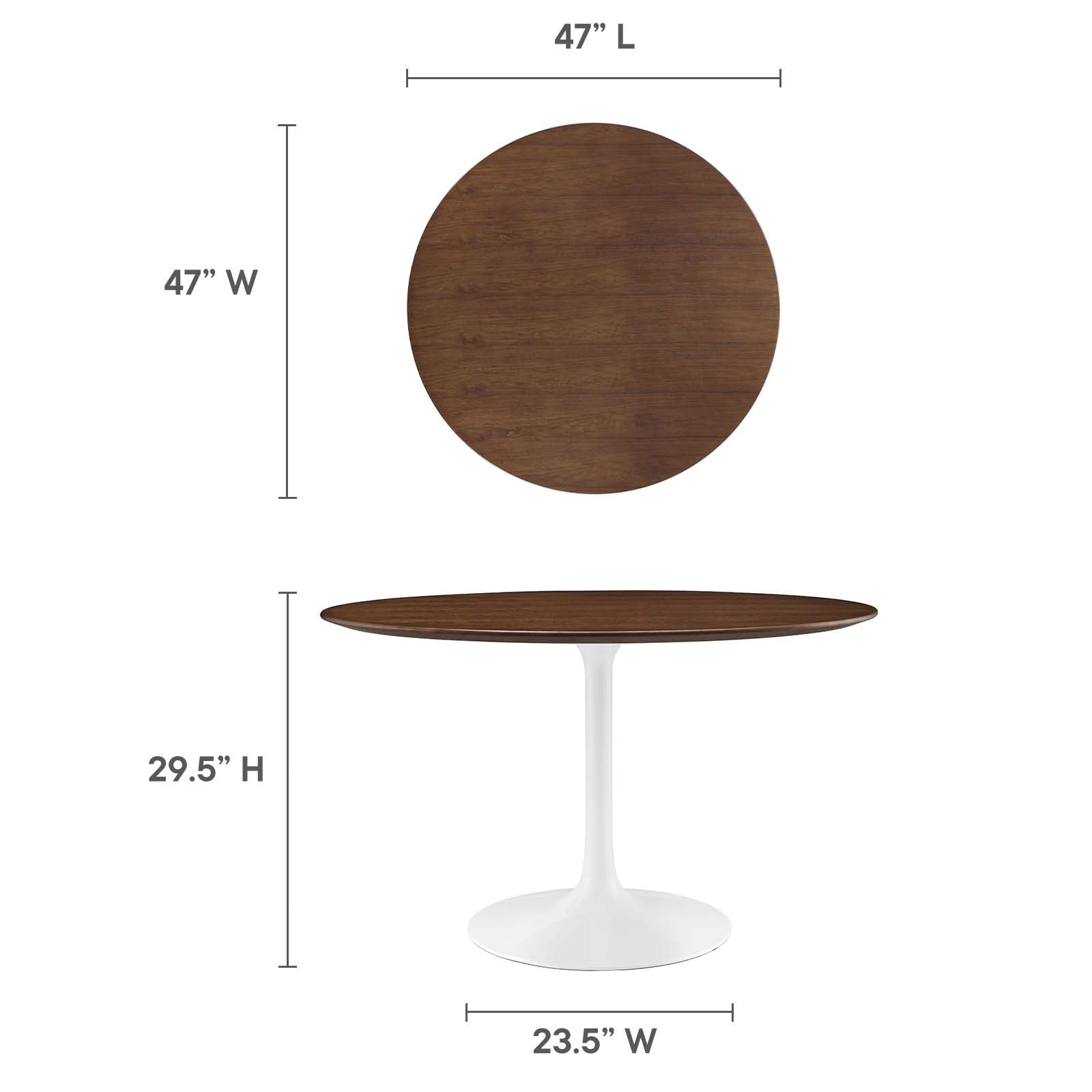 Lippa 47" Round Walnut Dining Table