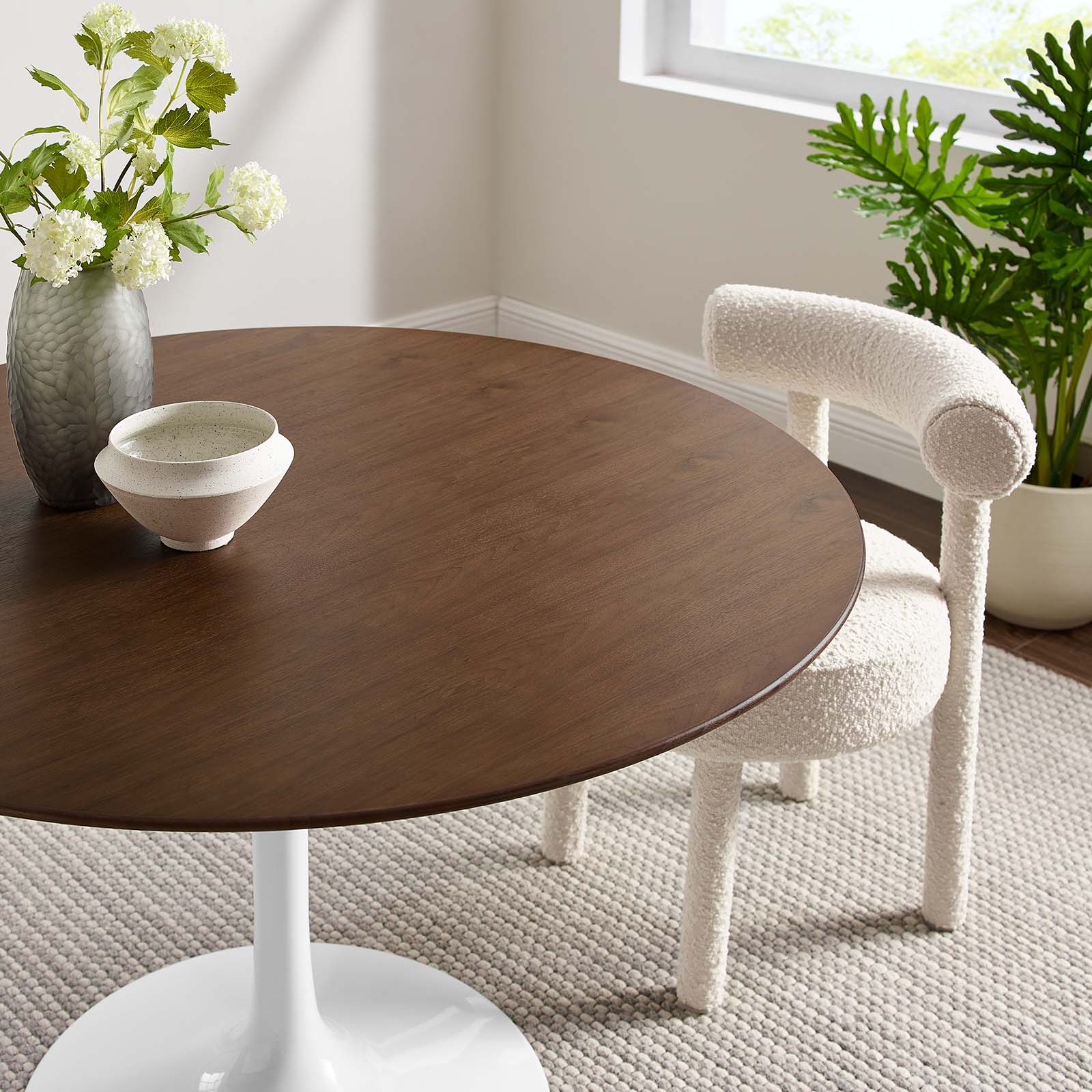 Lippa 47" Round Walnut Dining Table