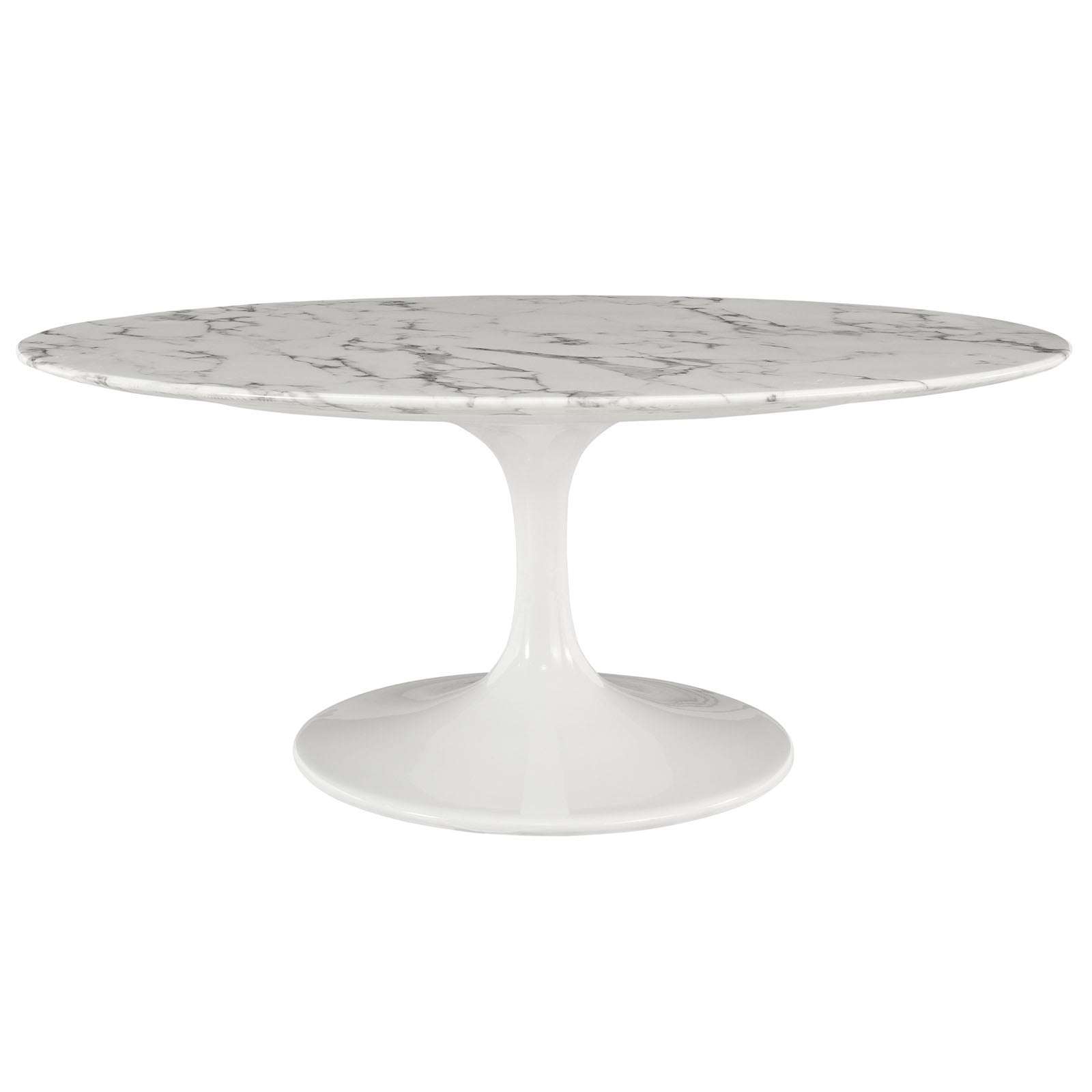 Lippa 42" Oval-Shaped Artificial Marble Coffee Table
