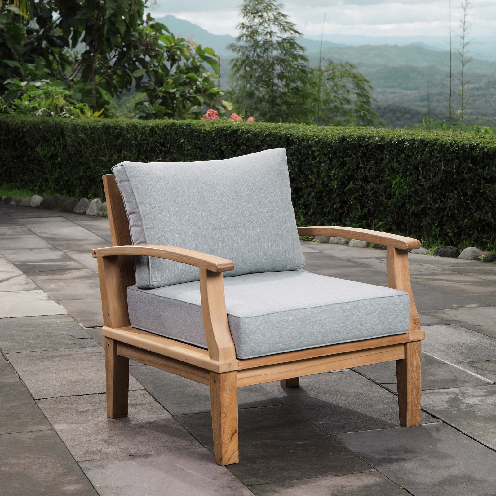 Marina Outdoor Patio Teak Armchair - East Shore Modern Home Furnishings