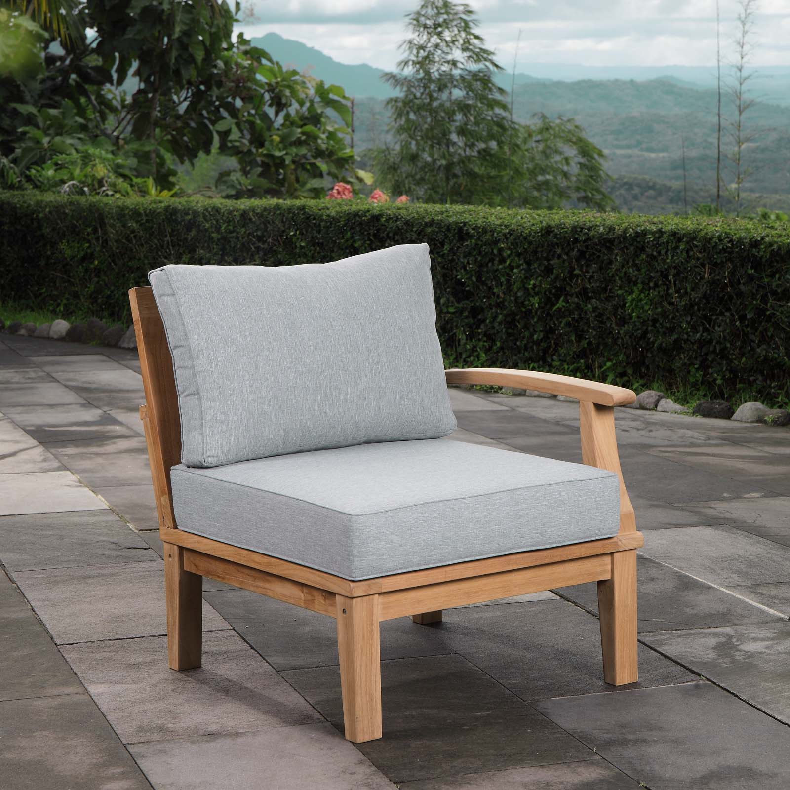 Marina Outdoor Patio Teak Right-Facing Sofa - East Shore Modern Home Furnishings