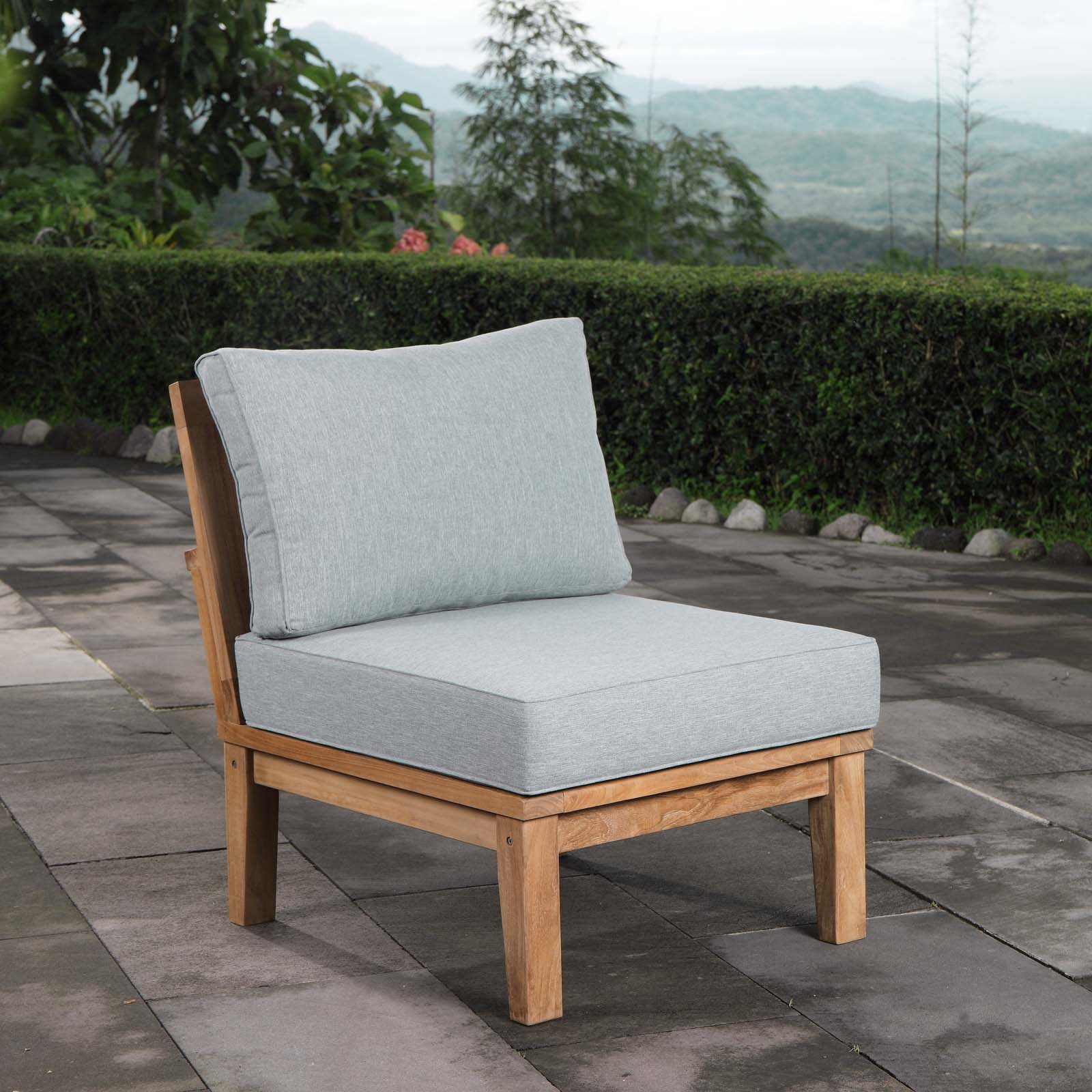 Marina Armless Outdoor Patio Teak Sofa - East Shore Modern Home Furnishings