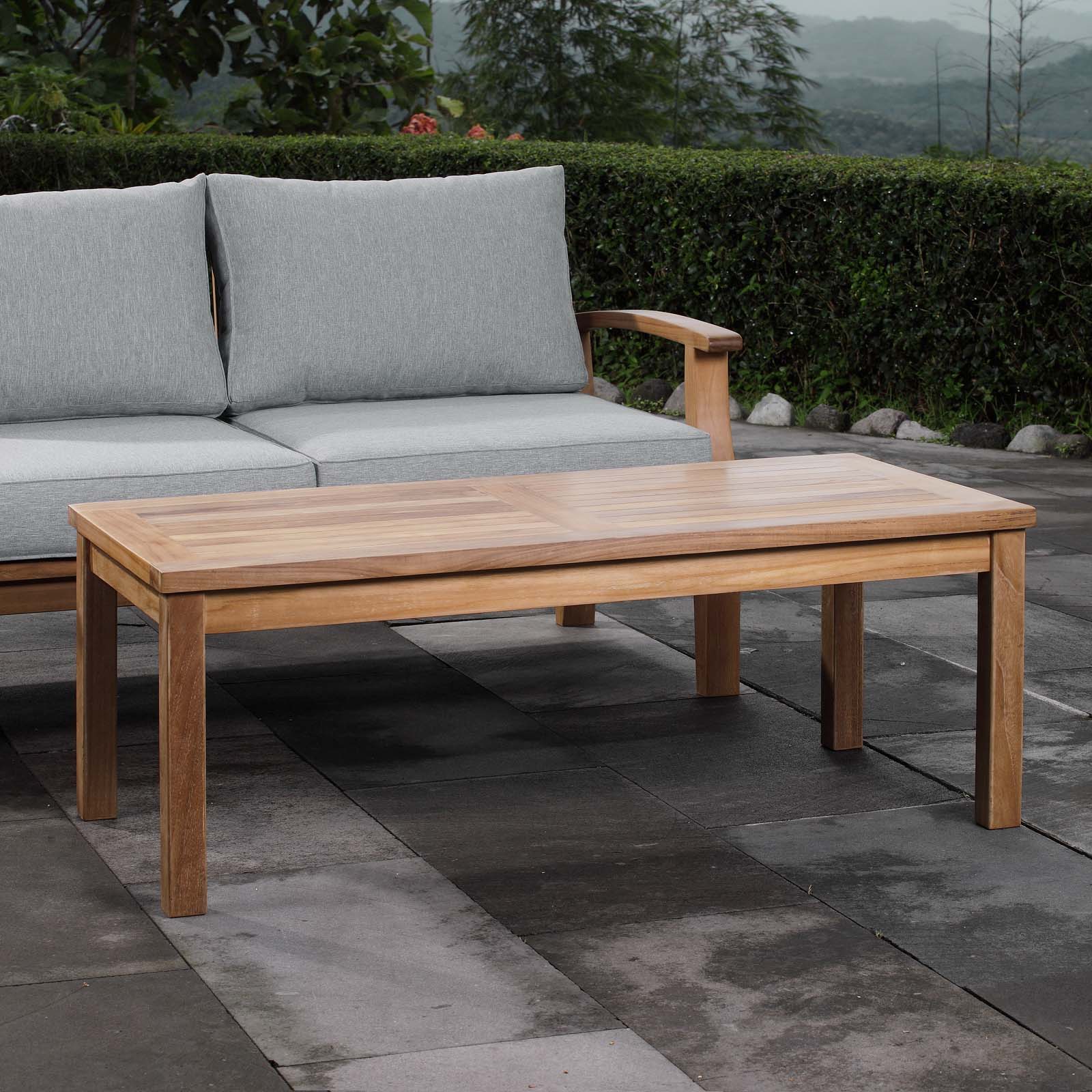 Marina Outdoor Patio Teak Rectangle Coffee Table - East Shore Modern Home Furnishings