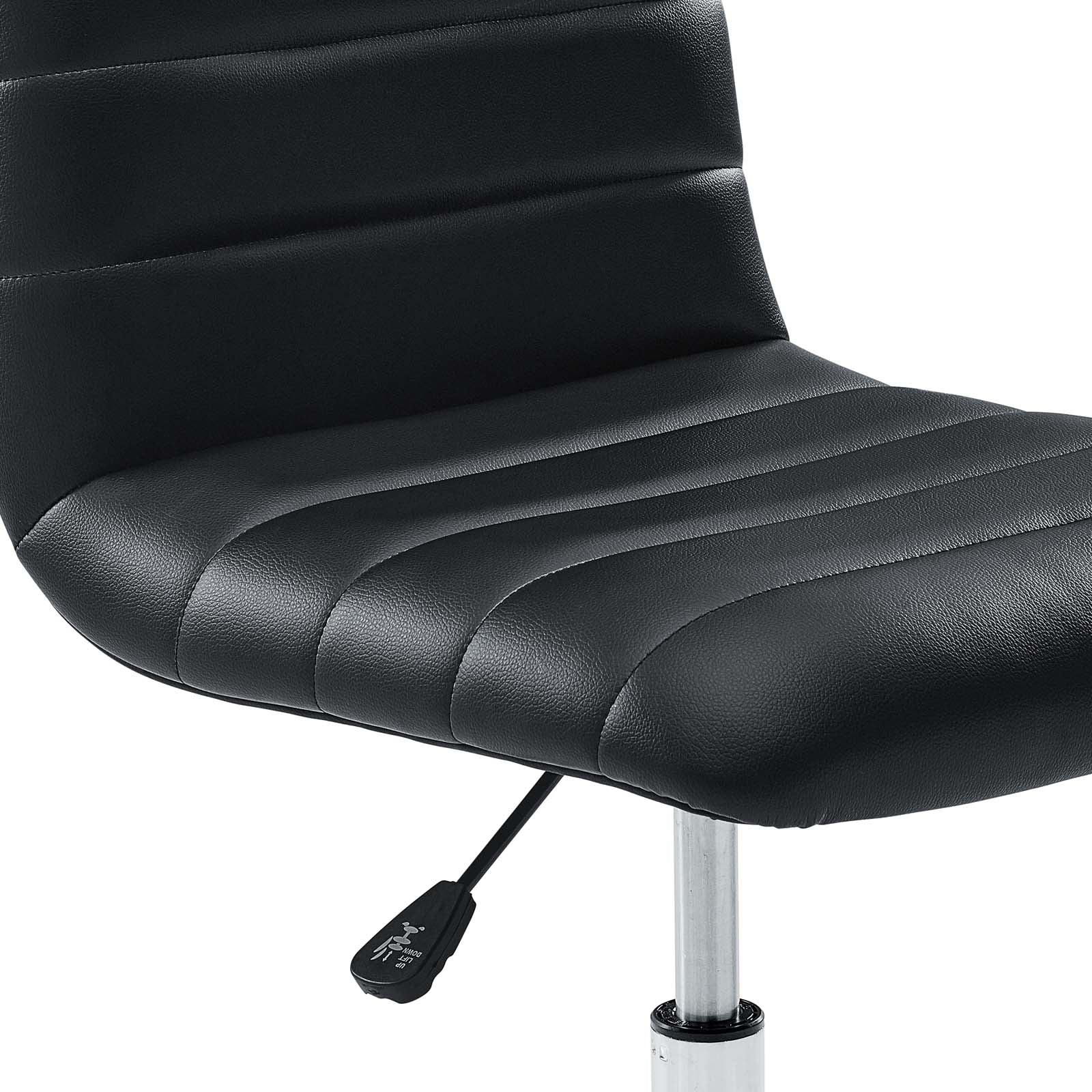 Ripple Armless Mid Back Vinyl Office Chair - East Shore Modern Home Furnishings