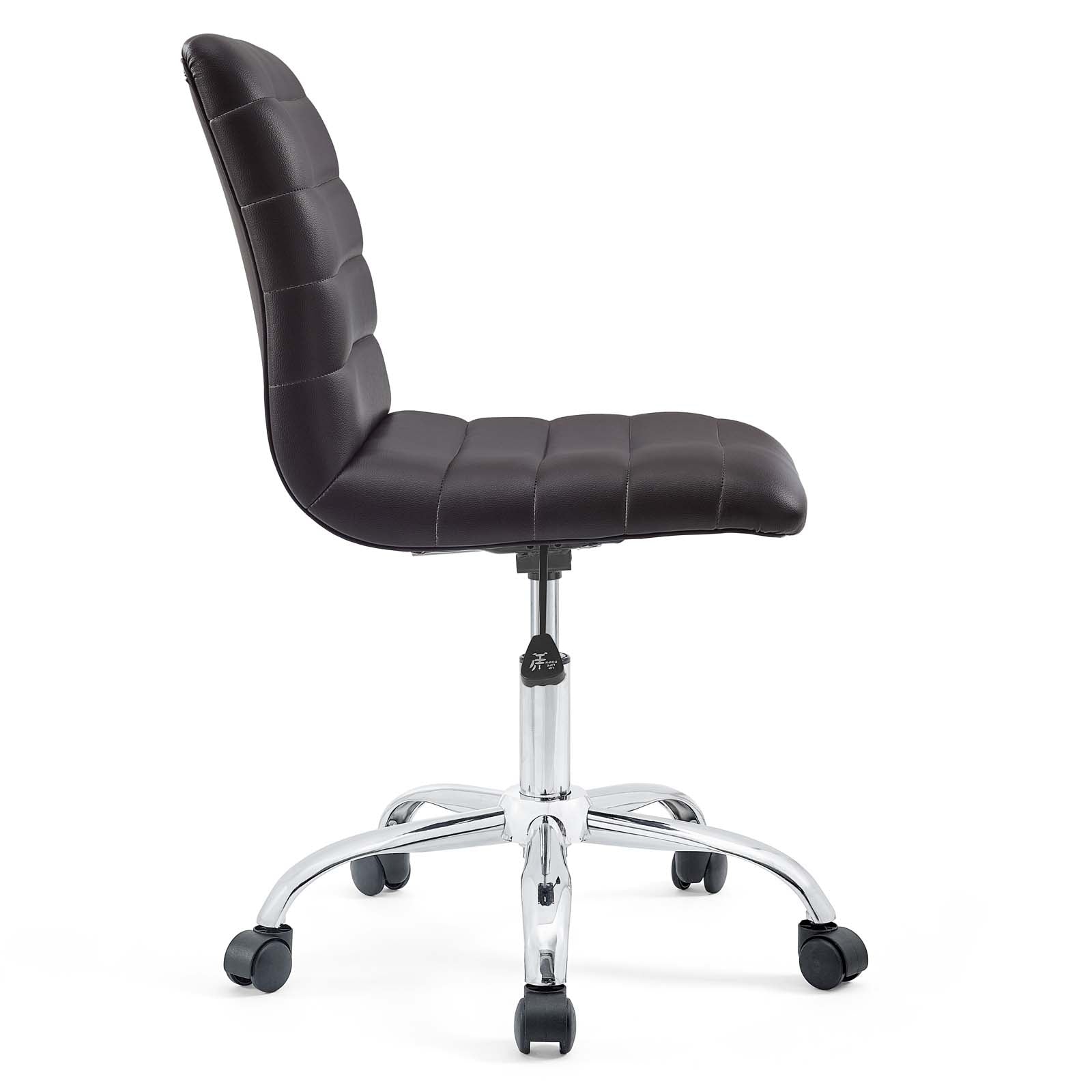 Ripple Armless Mid Back Vinyl Office Chair - East Shore Modern Home Furnishings