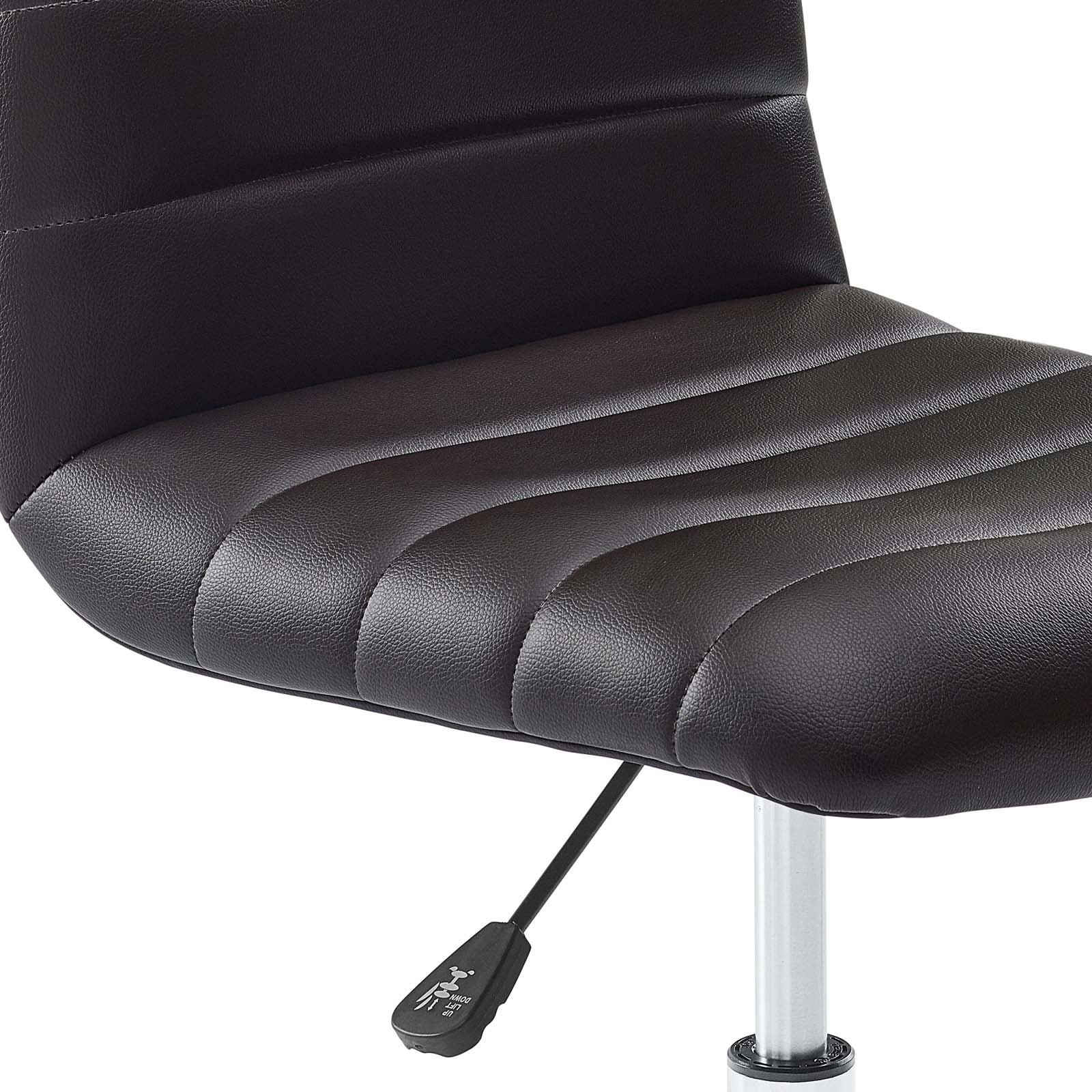 Ripple Armless Mid Back Vinyl Office Chair - East Shore Modern Home Furnishings