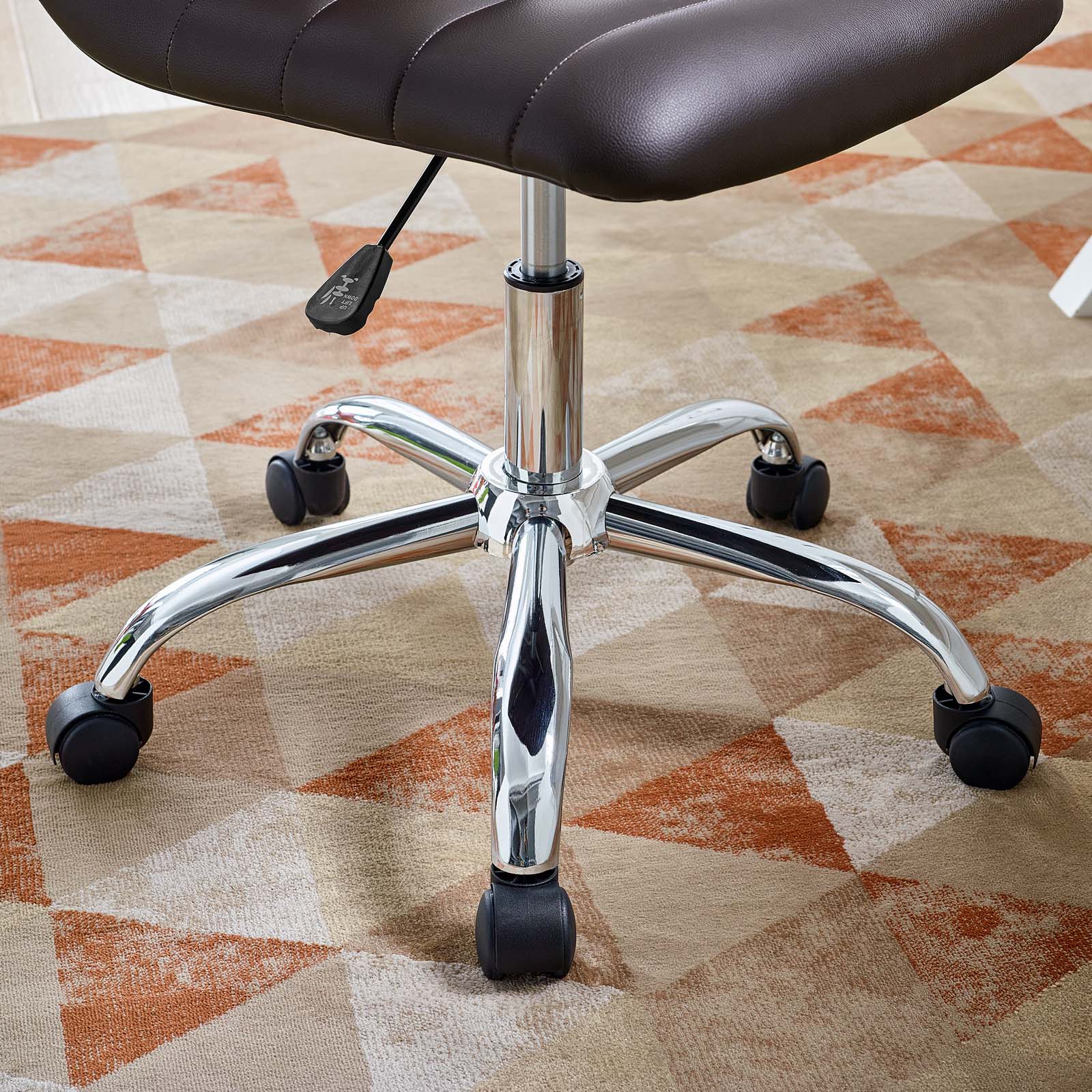 Ripple Armless Mid Back Vinyl Office Chair - East Shore Modern Home Furnishings