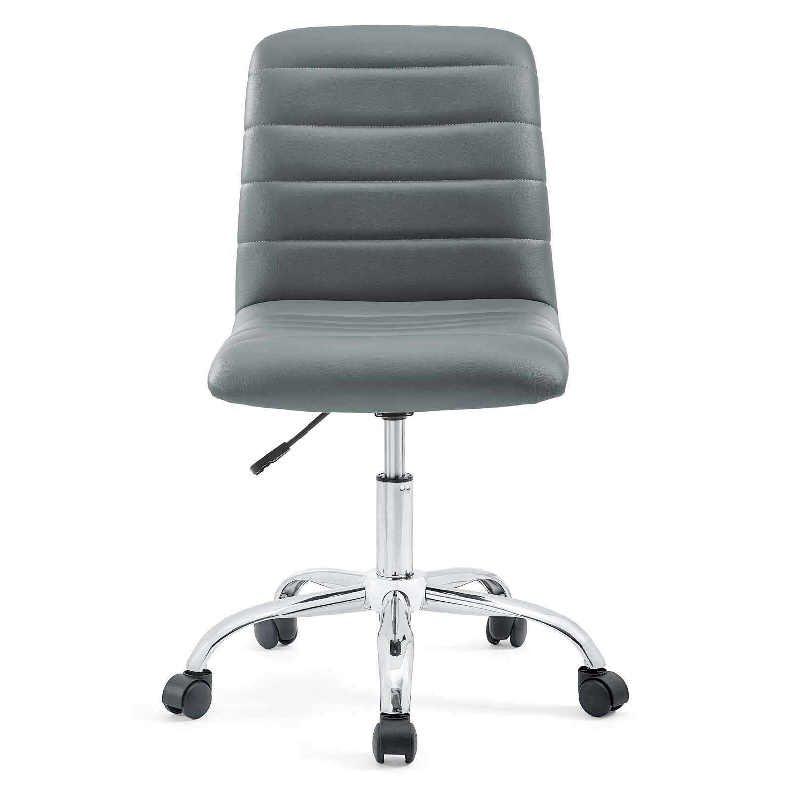 Ripple Armless Mid Back Vinyl Office Chair - East Shore Modern Home Furnishings