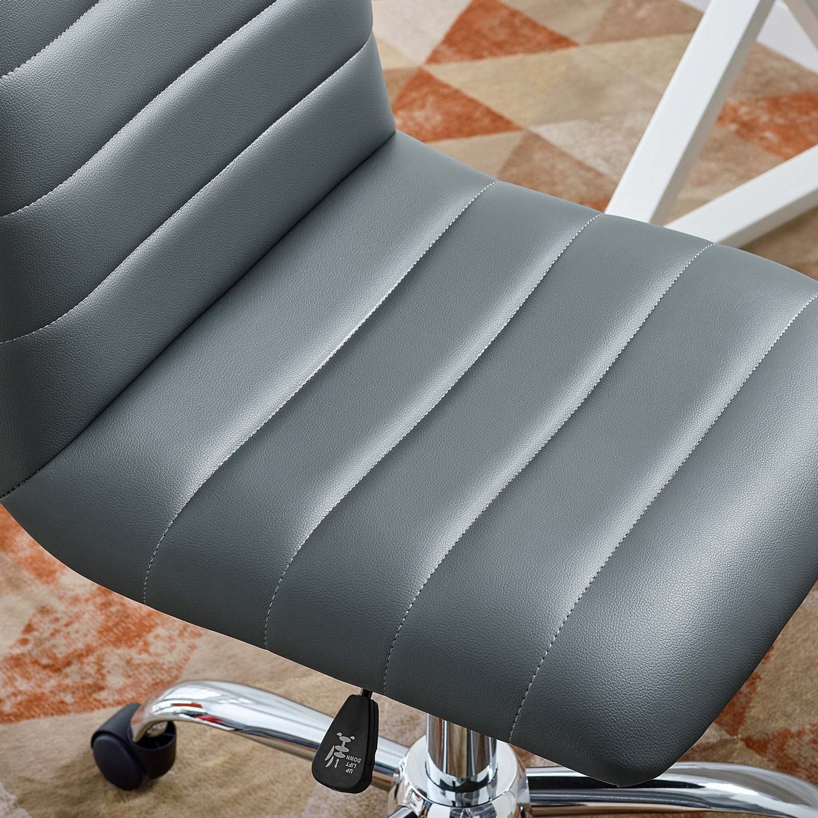 Ripple Armless Mid Back Vinyl Office Chair - East Shore Modern Home Furnishings