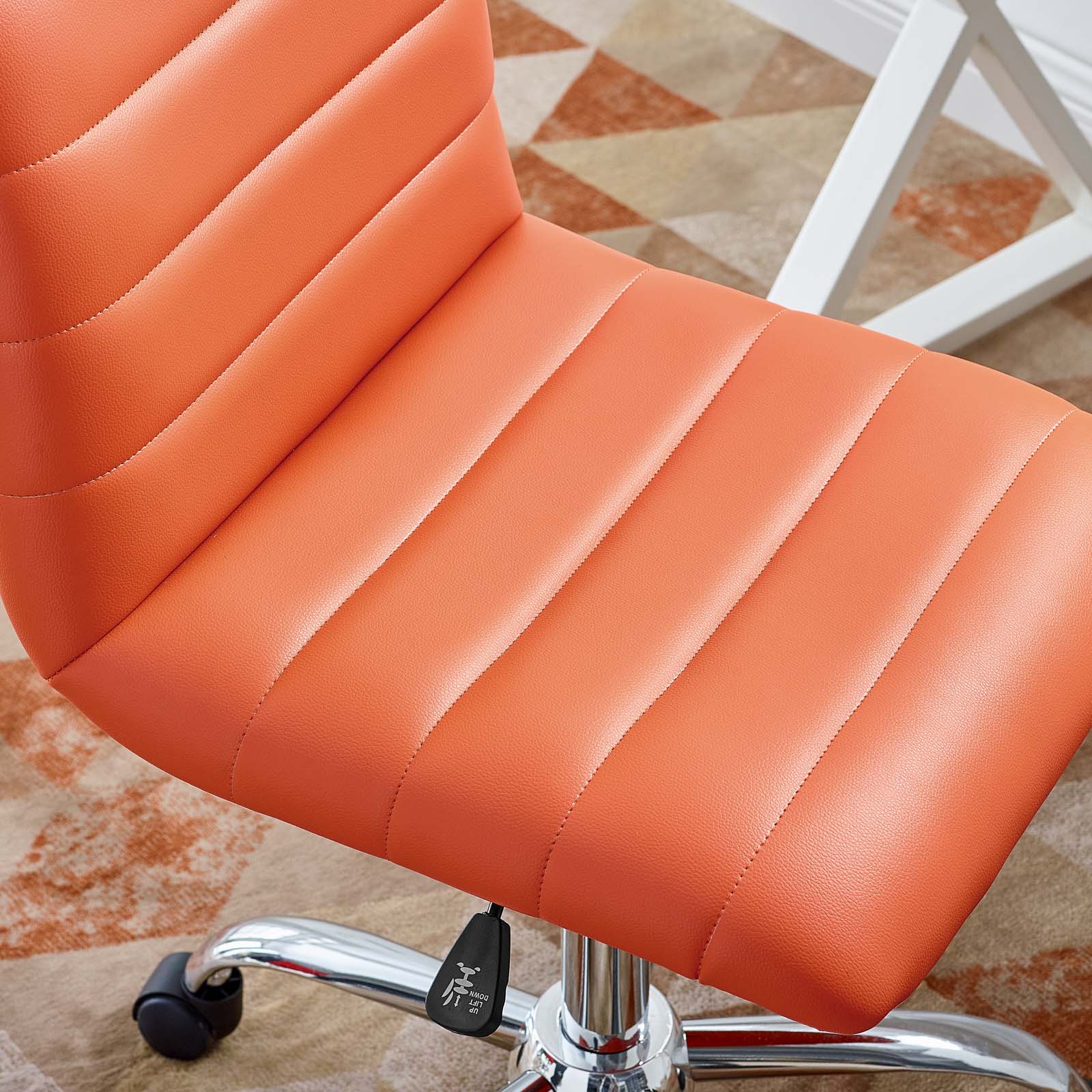 Ripple Armless Mid Back Vinyl Office Chair - East Shore Modern Home Furnishings