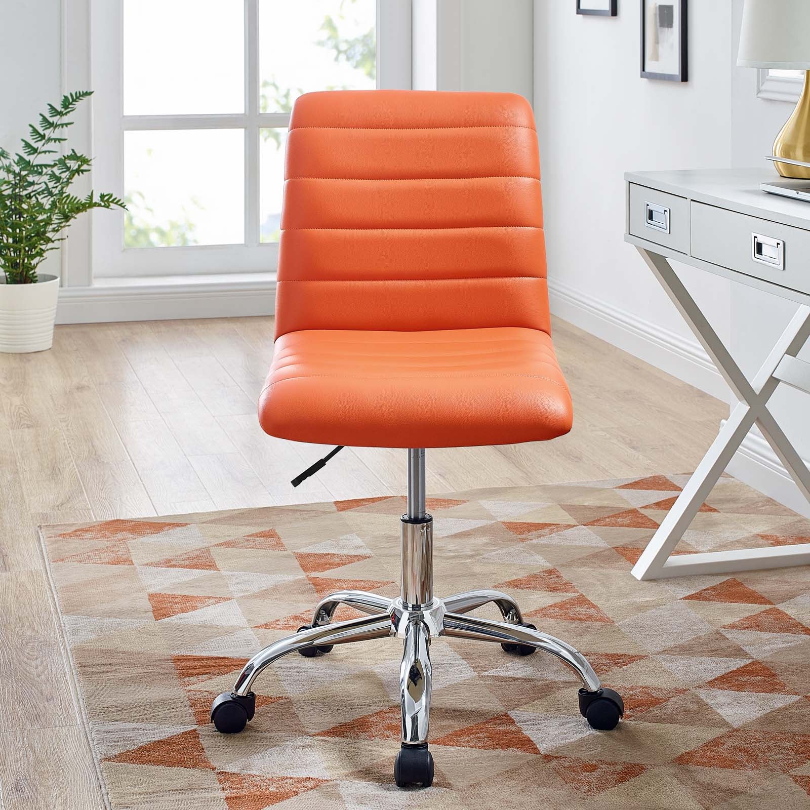 Ripple Armless Mid Back Vinyl Office Chair - East Shore Modern Home Furnishings