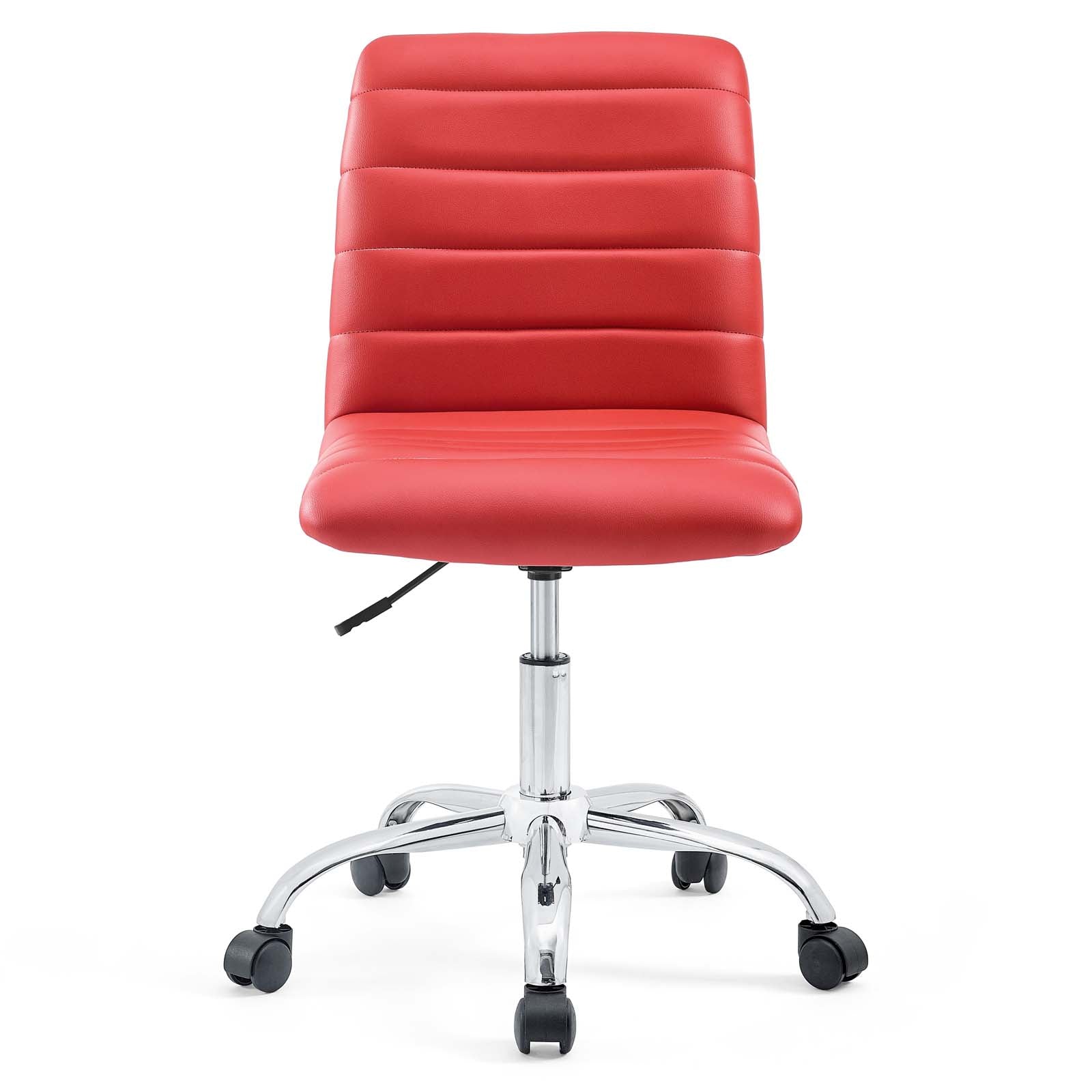 Ripple Armless Mid Back Vinyl Office Chair - East Shore Modern Home Furnishings