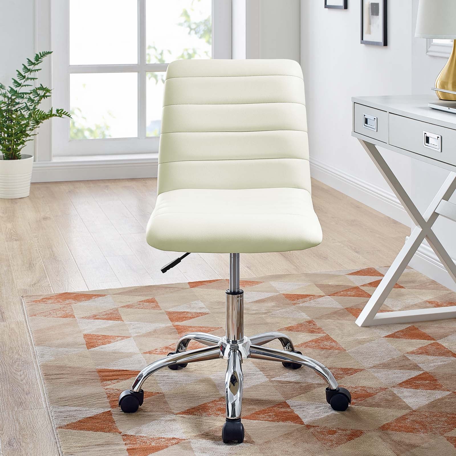 Ripple Armless Mid Back Vinyl Office Chair - East Shore Modern Home Furnishings