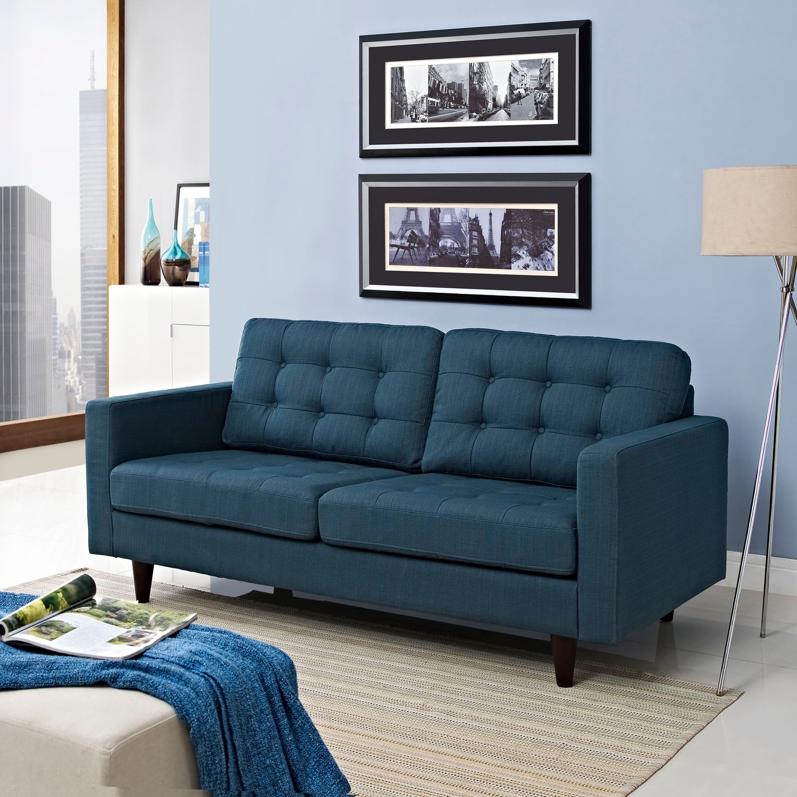 Empress Upholstered Fabric Loveseat - East Shore Modern Home Furnishings